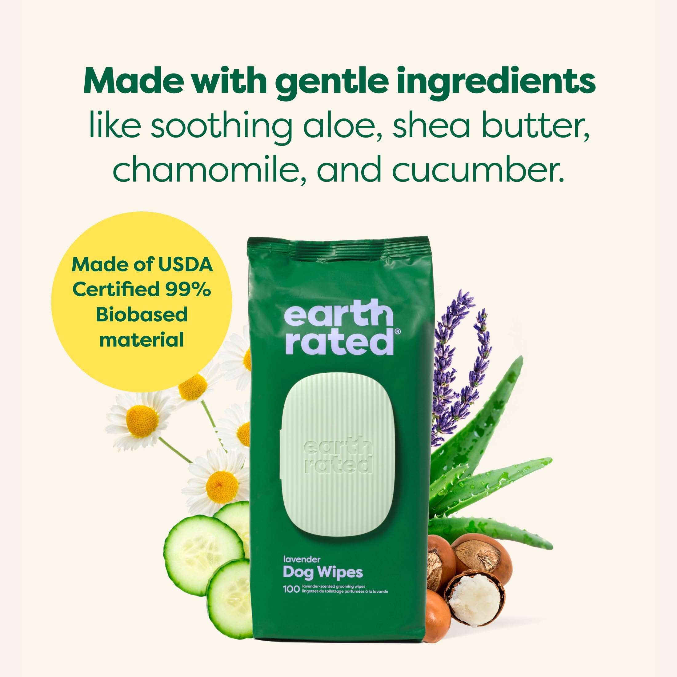 Earth Rated Dog Wipes, Hypoallergenic, Cleaning and Hydrating, for Grooming Paws, Body and Butt, Lavender Scented, 400 Count - Image 5