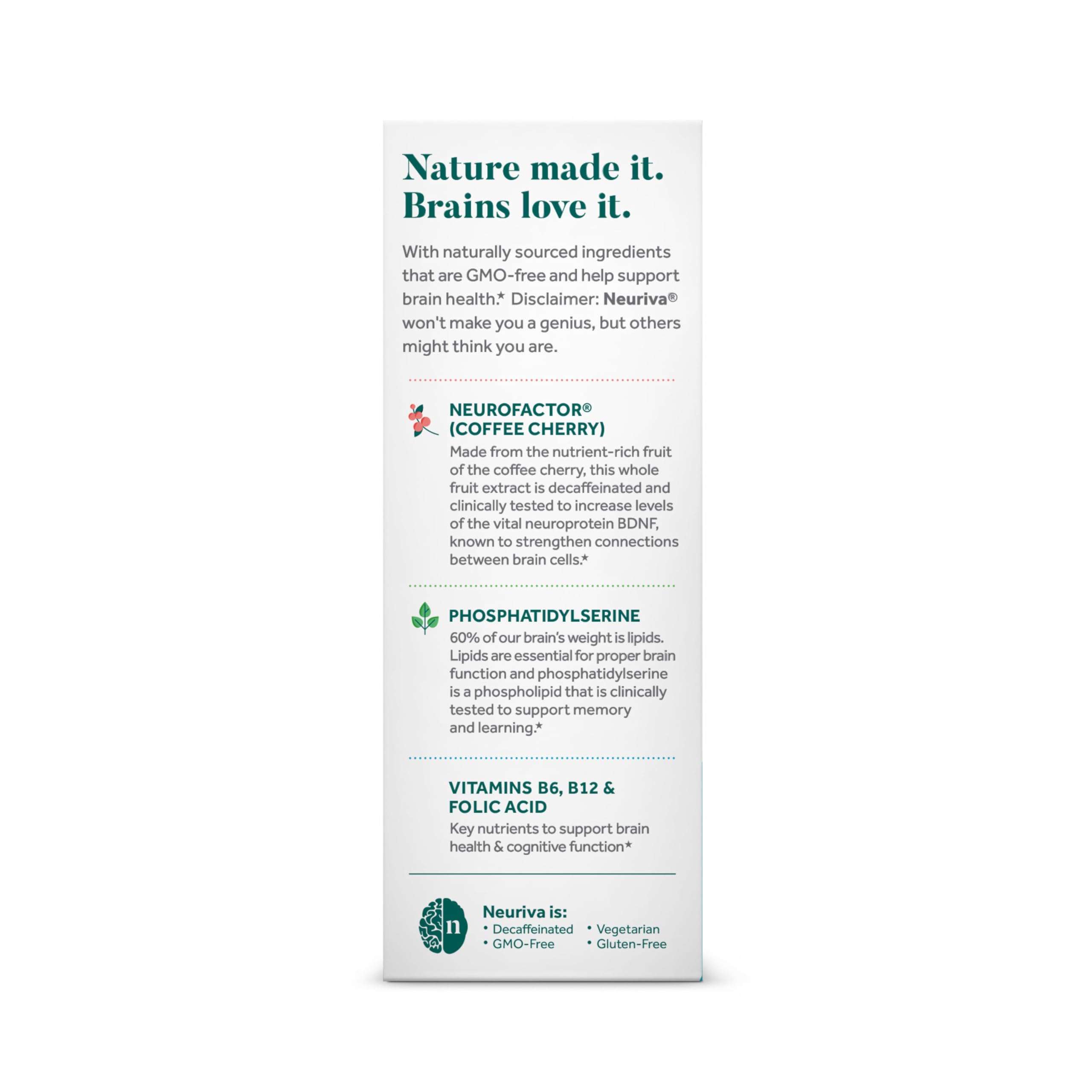 NEURIVA Plus Brain Supplement for Memory and Focus Clinically Tested Nootropics for Concentration for Mental Clarity, Cognitive Enhancement Vitamins B6, B12, Phosphatidylserine 30 Capsules - Image 11