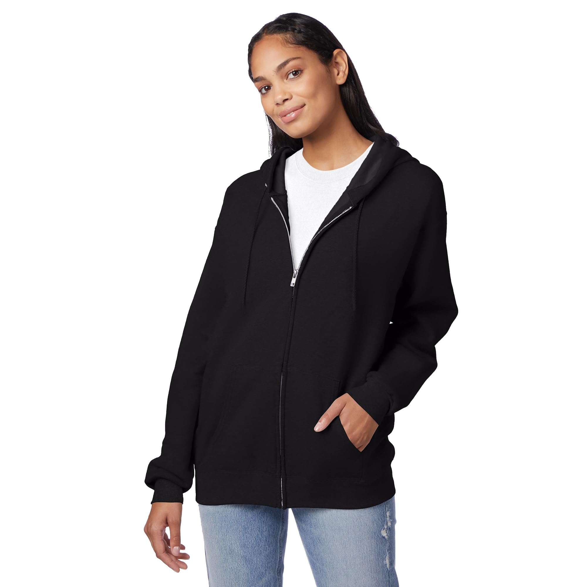 Hanes, Ecosmart Fleece Full-zip Hoodie for Men, Hooded Sweatshirt - Image 3
