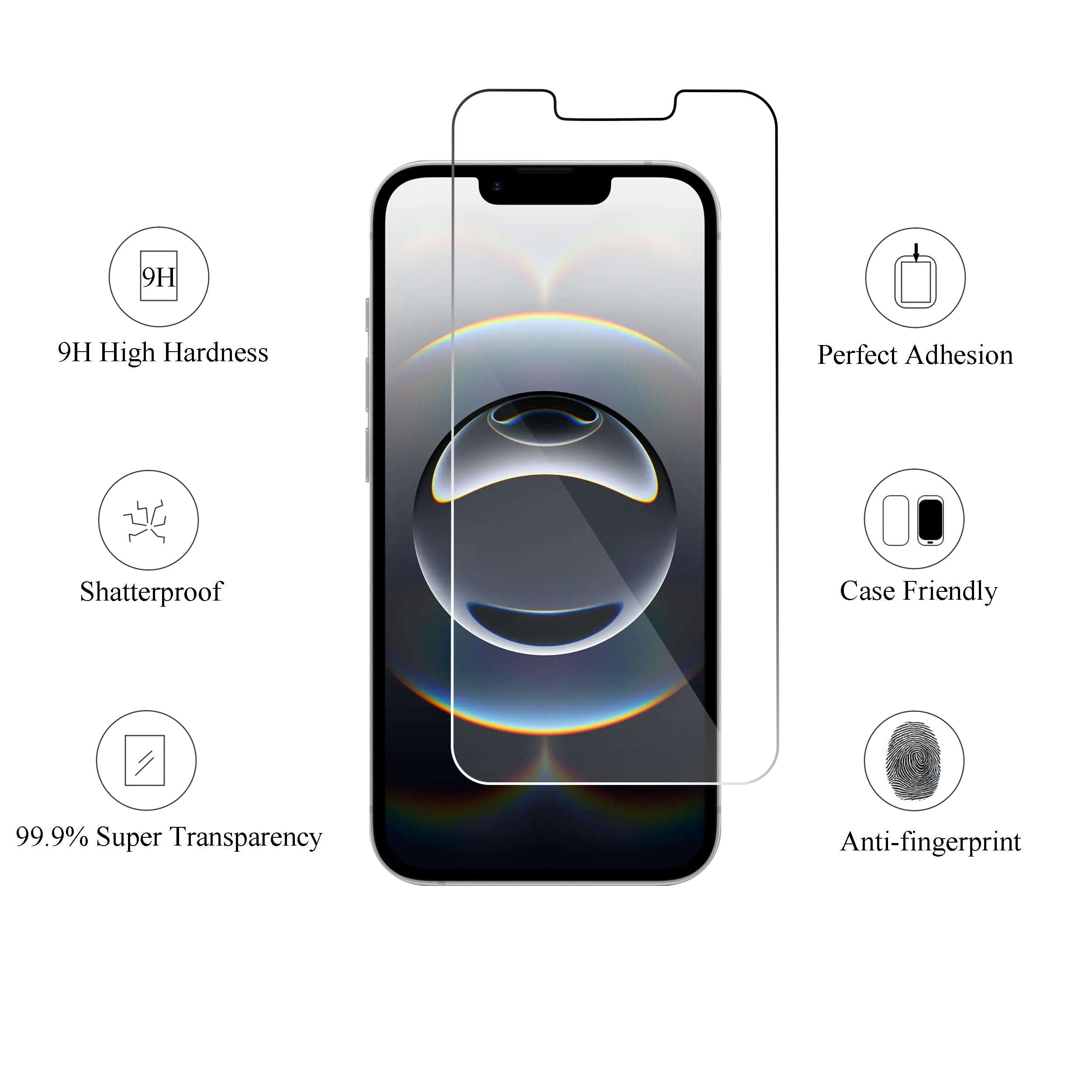 Ailun Screen Protector for iPhone 16e / iPhone 14 / iPhone 13 / iPhone 13 Pro [6.1 Inch] Display 3 Pack Tempered Glass, Case Friendly [Not for iPhone 16 6.1 Inch] - Image 2