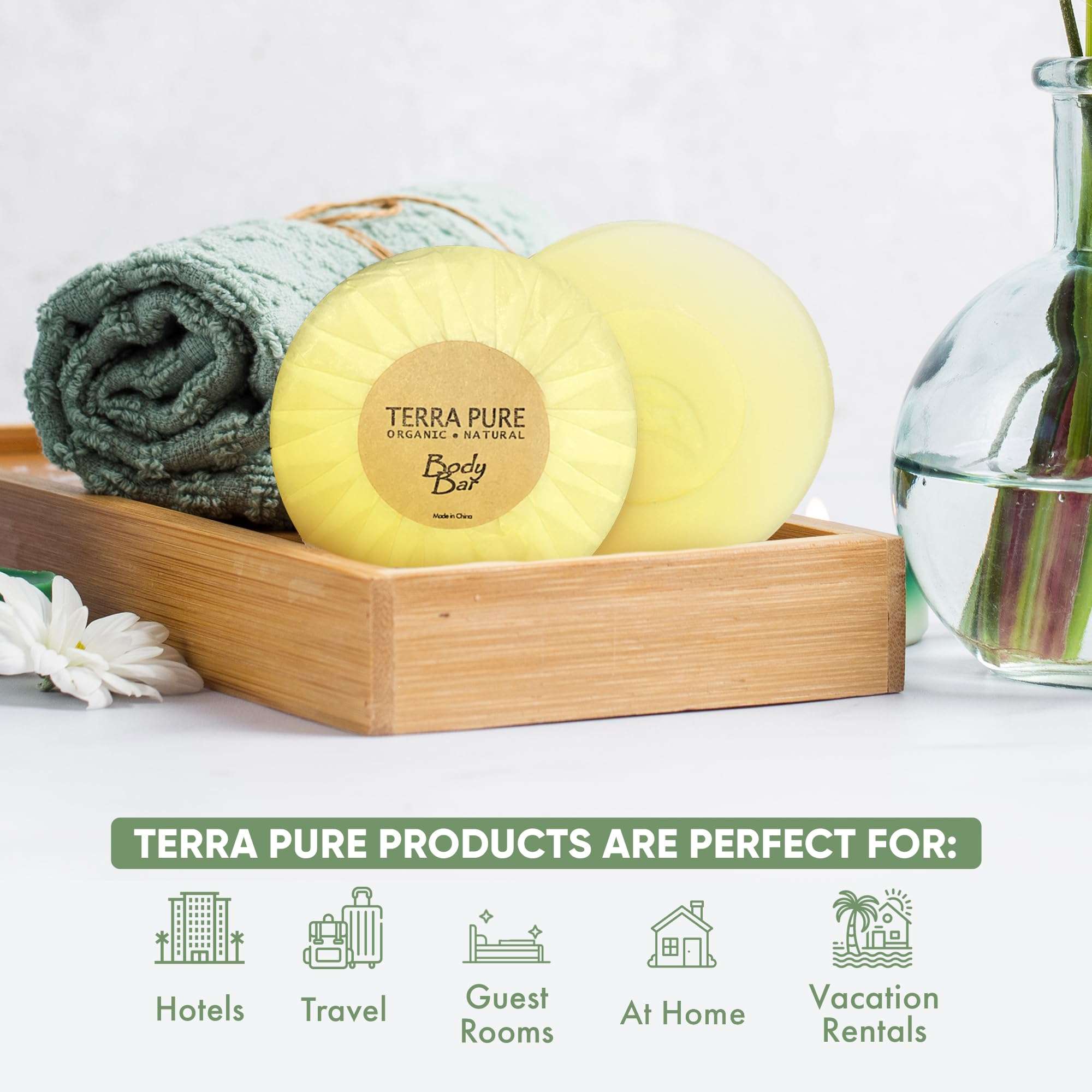 Terra Pure Bar Soap, Travel Size Hotel Amenities, 1.25 oz (Pack of 350) - Image 2