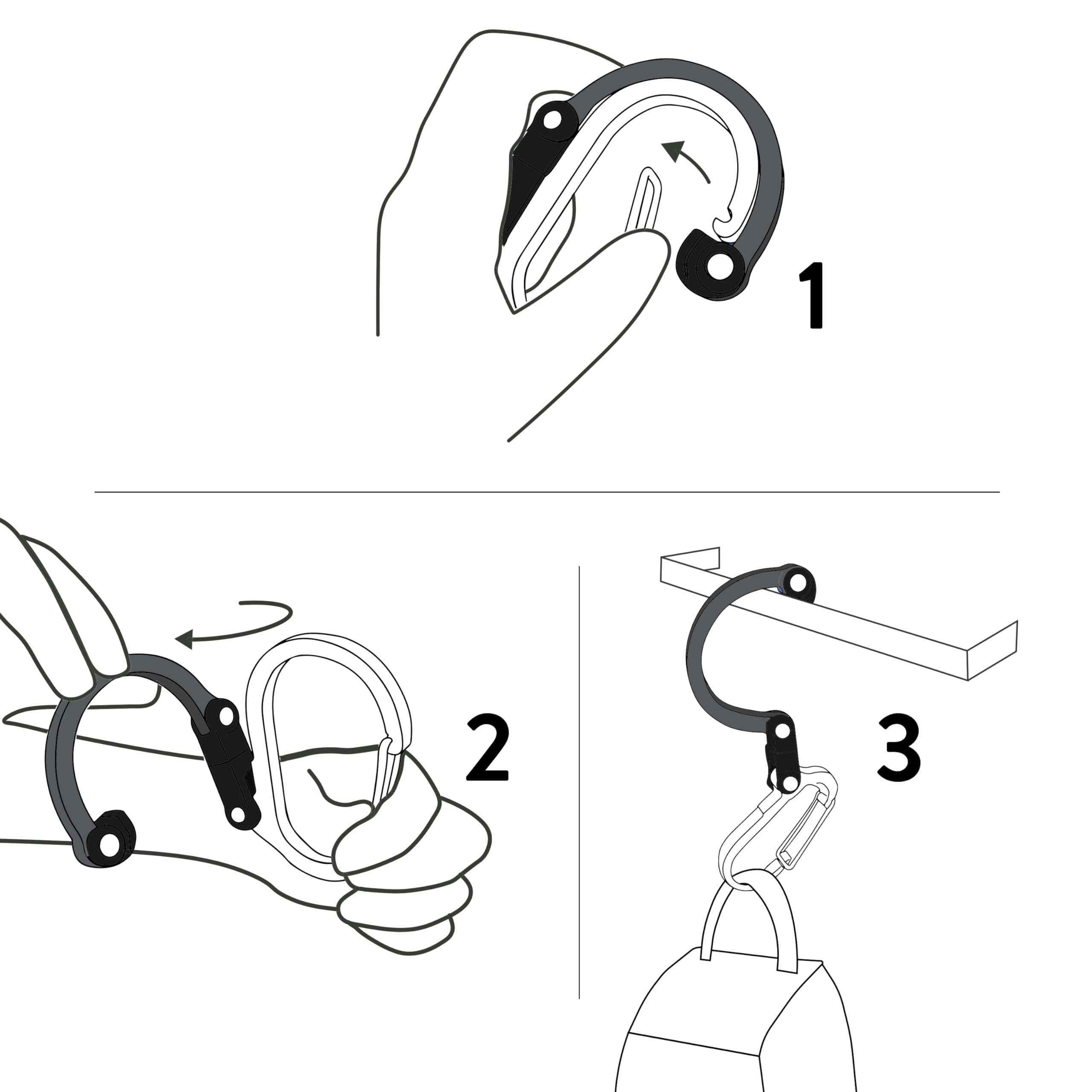 GEAR AID HEROCLIP (Mini) Carabiner Gear Clip and Hook, for Hanging Bags, Purses, Lanterns, Strollers, Tools, Helmets, Water Bottles, and More - Image 4