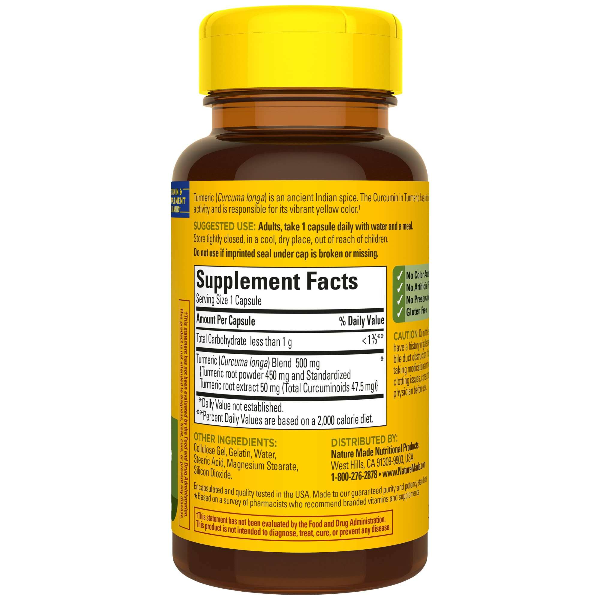 Nature Made Turmeric Curcumin 500 mg, Herbal Supplement for Antioxidant Support, 60 Capsules, 60 Day Supply - Image 9