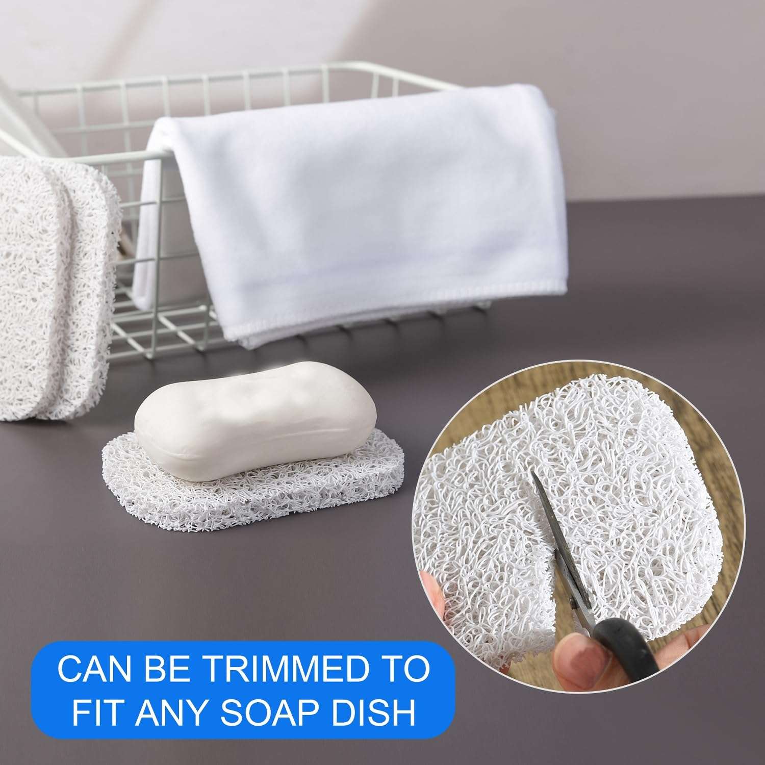4PCS White Soap Holder PadBPA-Free Savers Pads for Soap Dish,Easy to Clean Soap Lifting Pads Suitable for Shower Kitchen Bathroom Bathroom Travel Hotel Cleaning Products - Image 6