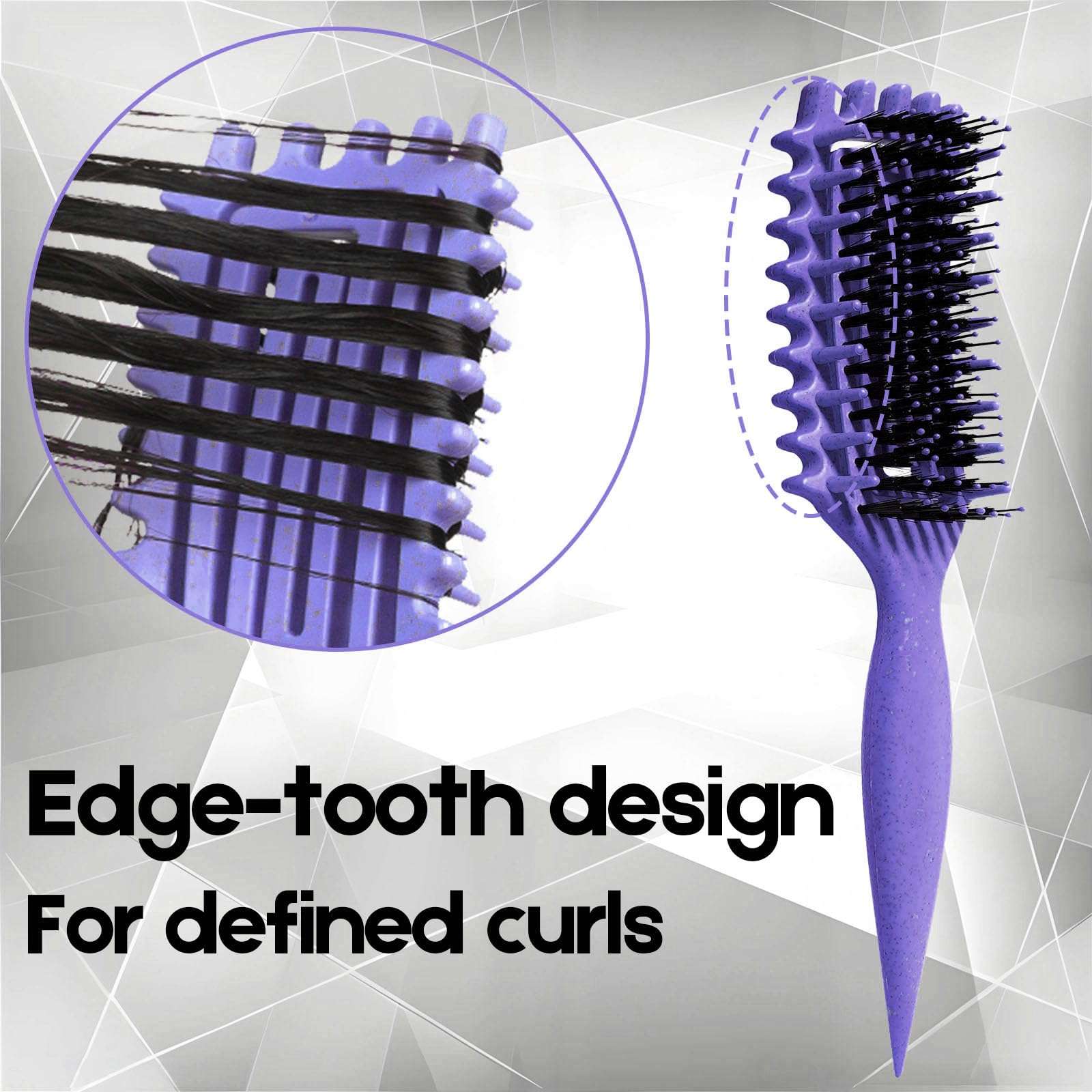 Curly Hair Brush Candybrush Curl Defining Brush for Detangling Shaping and Defining Curls for Women, Men, Wet & Dry Hair (Purple) - Image 3