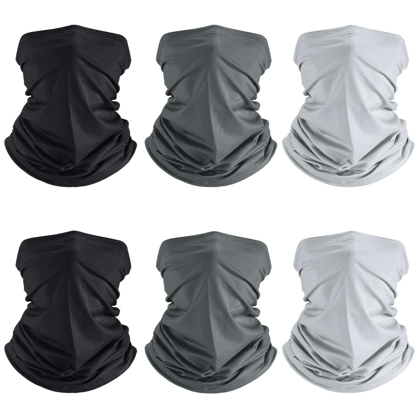 Geyoga 6 Pieces Summer UV Protection Cooling Neck Gaiter Face Clothing Neck Gaiter Mask Scarf Sunscreen Breathable Bandana - Image 1