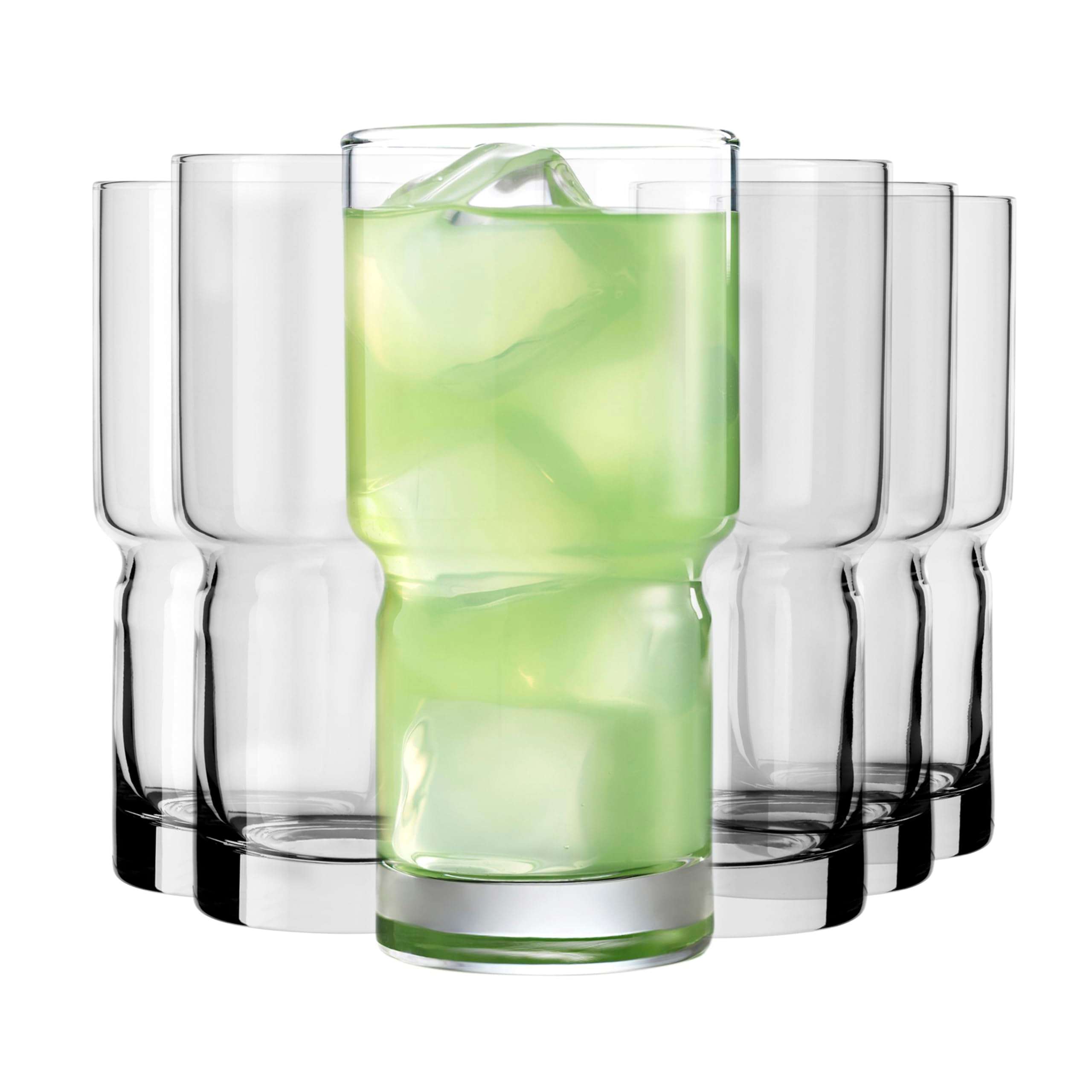 Libbey Newton Tumbler Drinking Glasses, Stackable, Tall Drinking Glasses Set of 6, 16 oz Glasses Drinking Set for Holidays, Birthdays, and More - Image 1