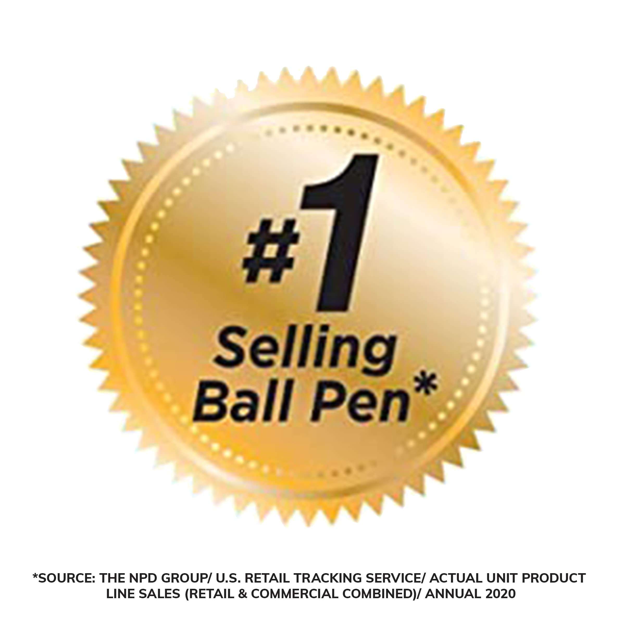 BIC Round Stic Xtra Life Black Ballpoint Pens, Medium Point (1.0mm), 10-Count Pack of Bulk Pens, Flexible Round Barrel for Writing Comfort, No. 1 Selling Ballpoint Pens - Image 5