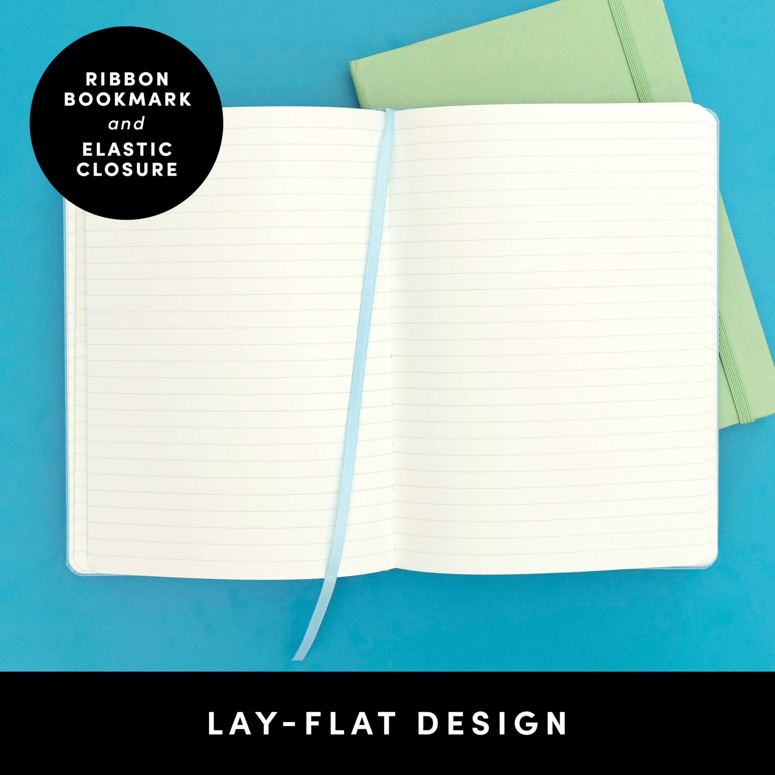 PAPERAGE Lined Journal Notebook, (Turquoise), 160 Pages, Medium 5.6 in x 8 in - 100 GSM Thick Paper – Hardcover Journaling Notebook for Work, School & Note Taking - Image 4