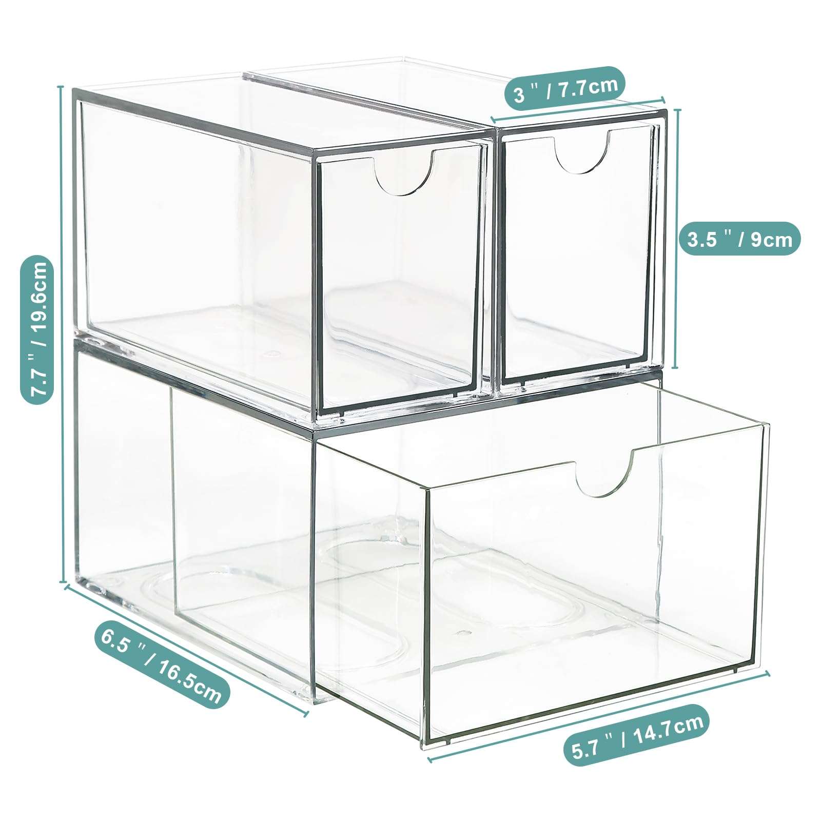 3 Tea and Coffee Organizer and Storage, Acrylic Tea Bag Holder Organizer, Plastic K Cup Drawer Container for Cabinet - Image 3