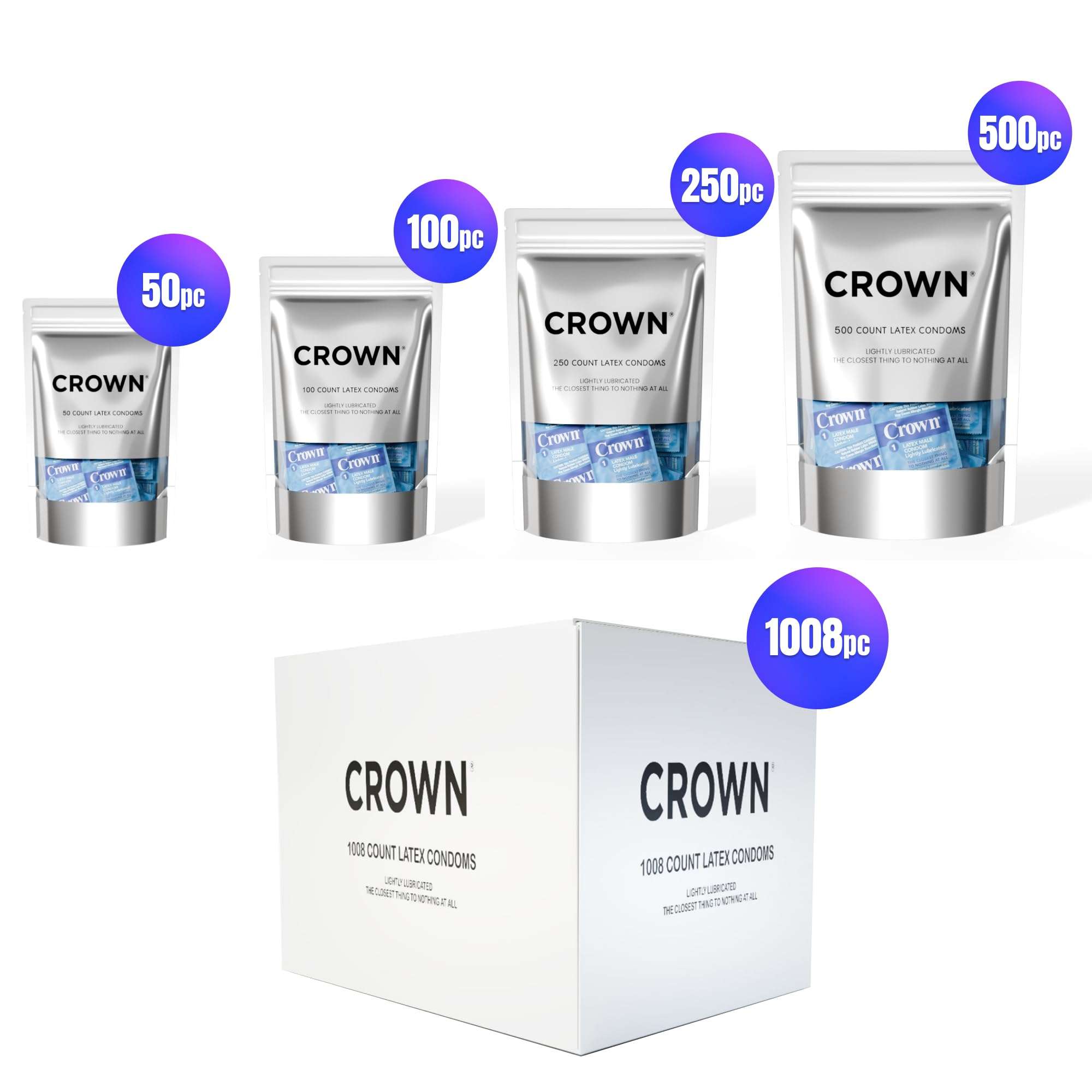 Crown Condoms — 50 Count — Lubricated Latex Condoms — Silkier, Thinner and Stronger (Pack of 50) - Image 8