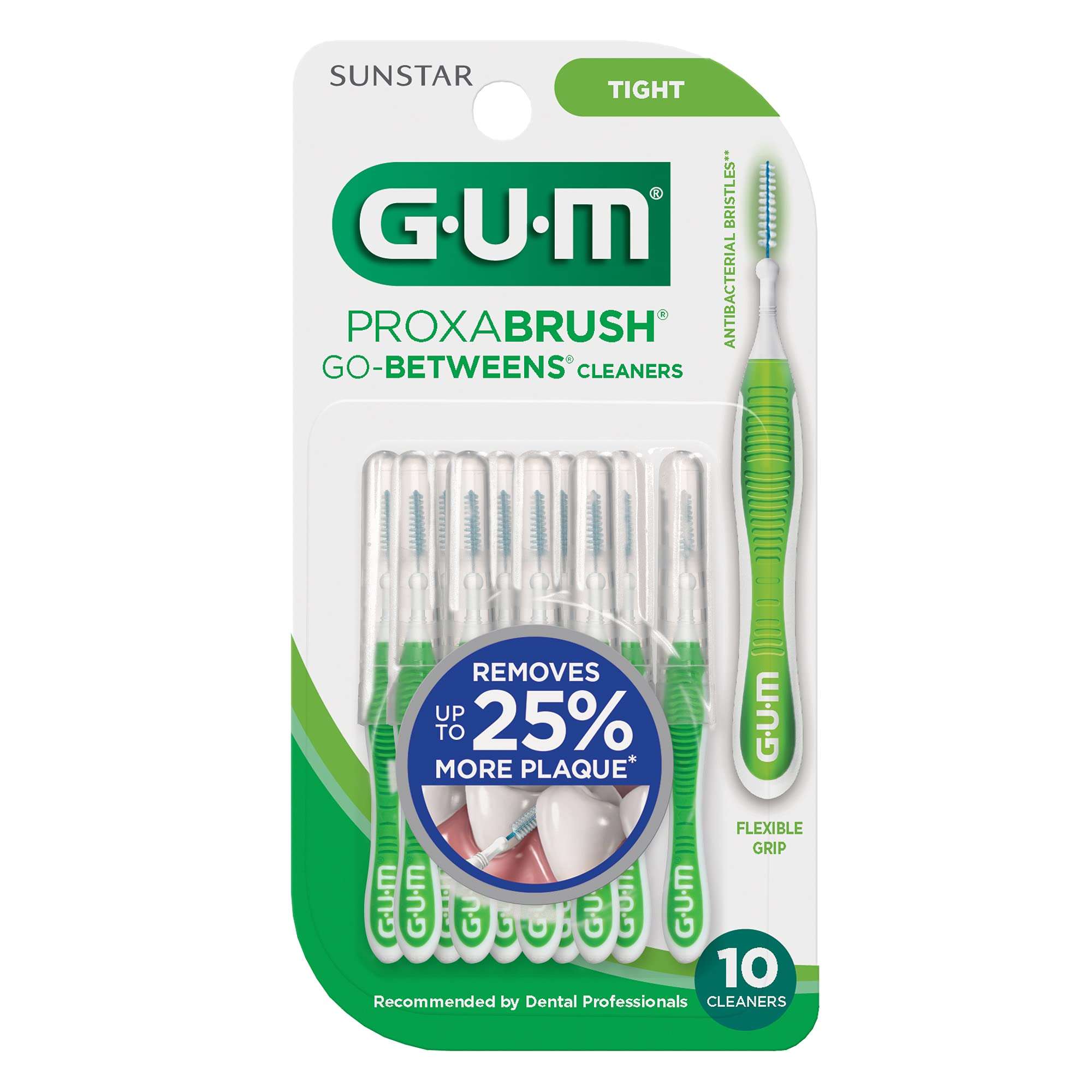 GUM Proxabrush Go-Betweens - Tight - Interdental Brushes - Soft Bristled Dental Picks for Plaque Removal Health - Safe for Braces & Dental Devices, 10 Count (Pack of 4) - Image 2
