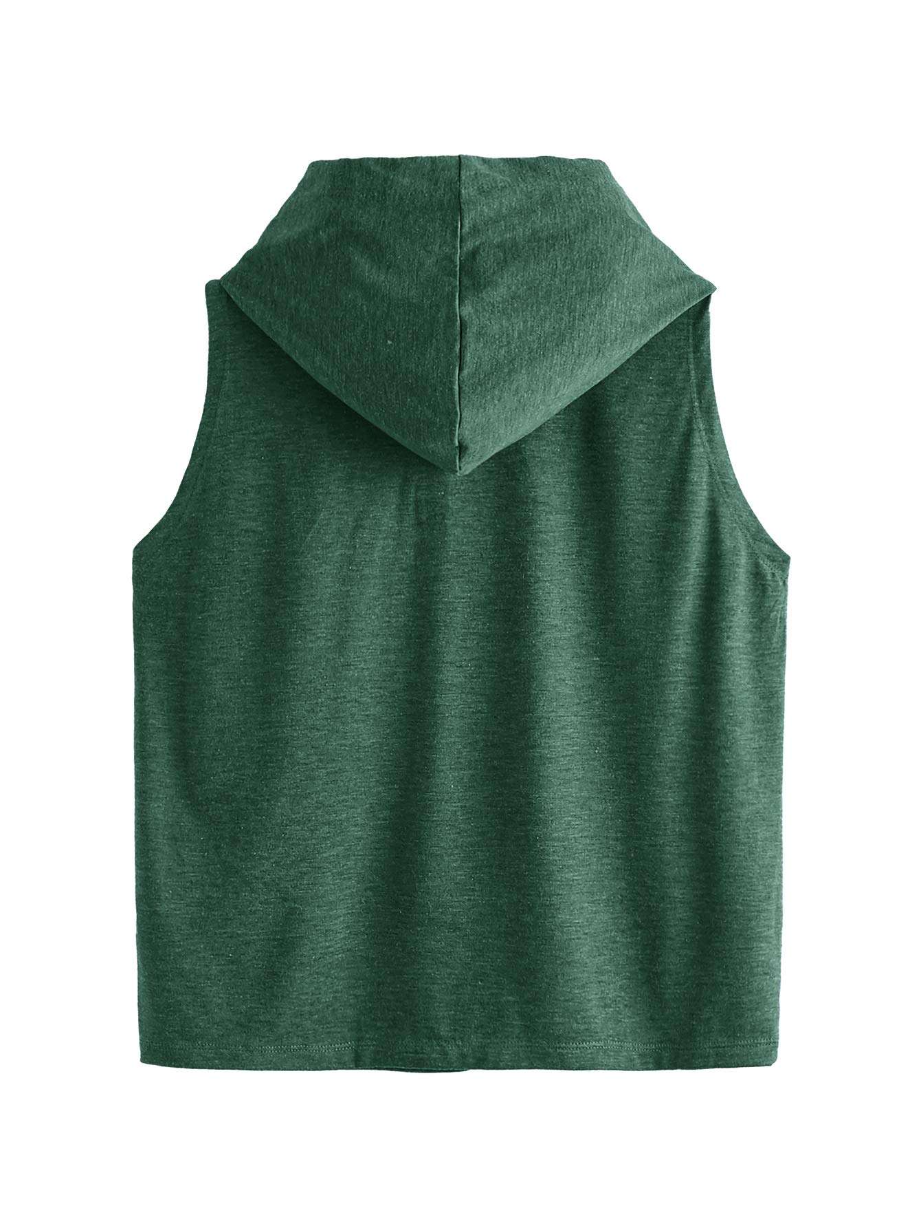 SweatyRocks Women's Summer Sleeveless Hooded Tank Top T-Shirt for Athletic Exercise Relaxed Breathable - Image 2