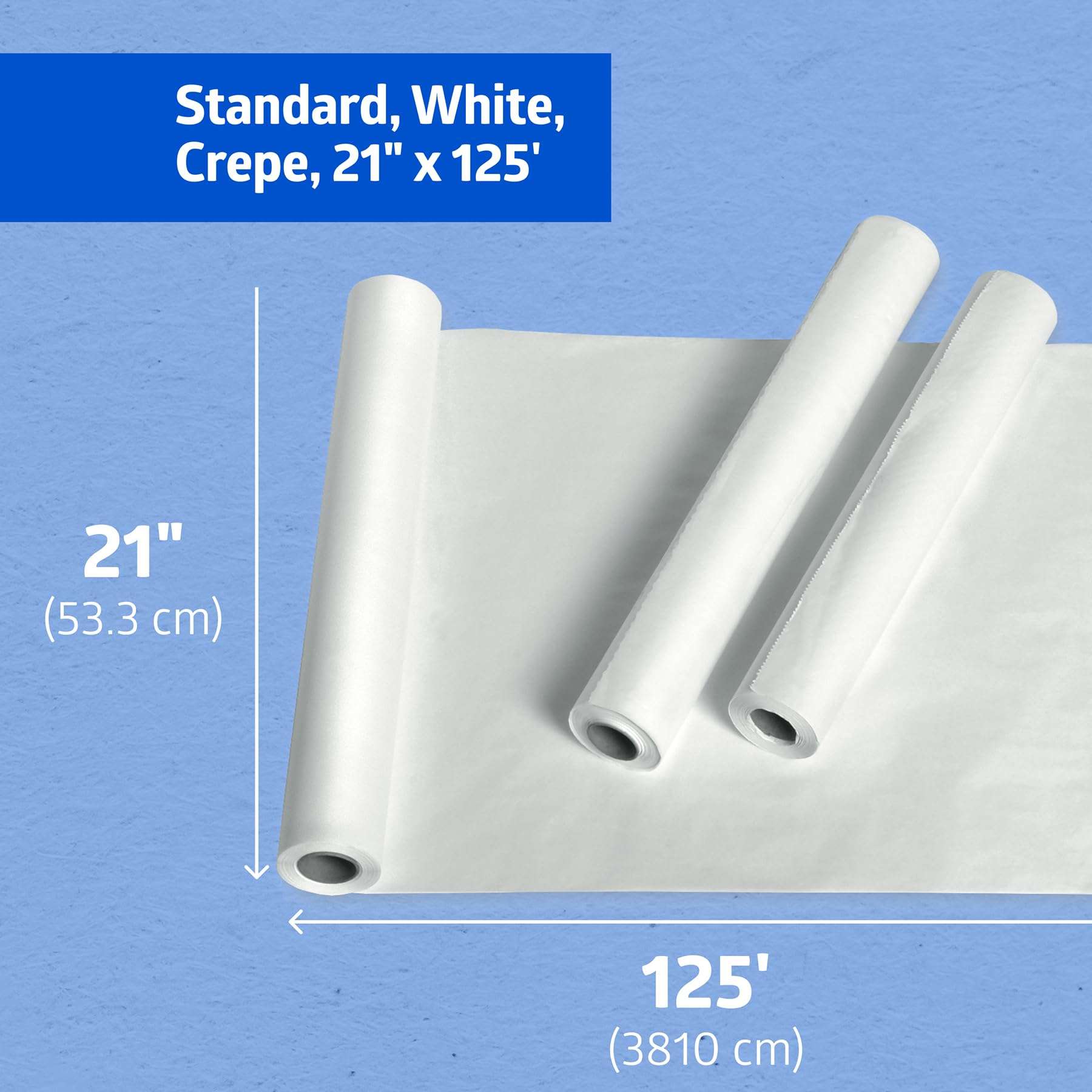 Medline Medical Exam Table Paper, Crepe Table Paper, 21 inches x 125 feet, Case of 12 Rolls - Image 2