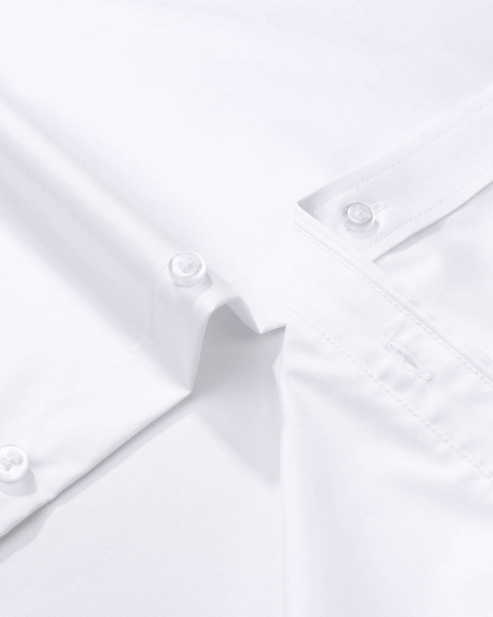 J.VER Men's Dress Shirts Solid Long Sleeve Stretch Wrinkle-Free Formal Shirt Business Casual Button Down Shirts - Image 5