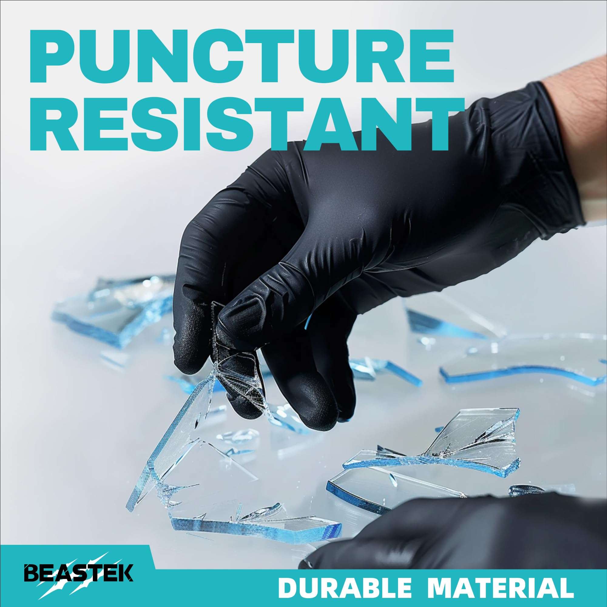 Beastek Black Disposable Nitrile Exam Gloves 100 Pcs 4Mil Chemical Resistant Powder-Free Latex-Free Food Safe Medical Cooking - Image 4