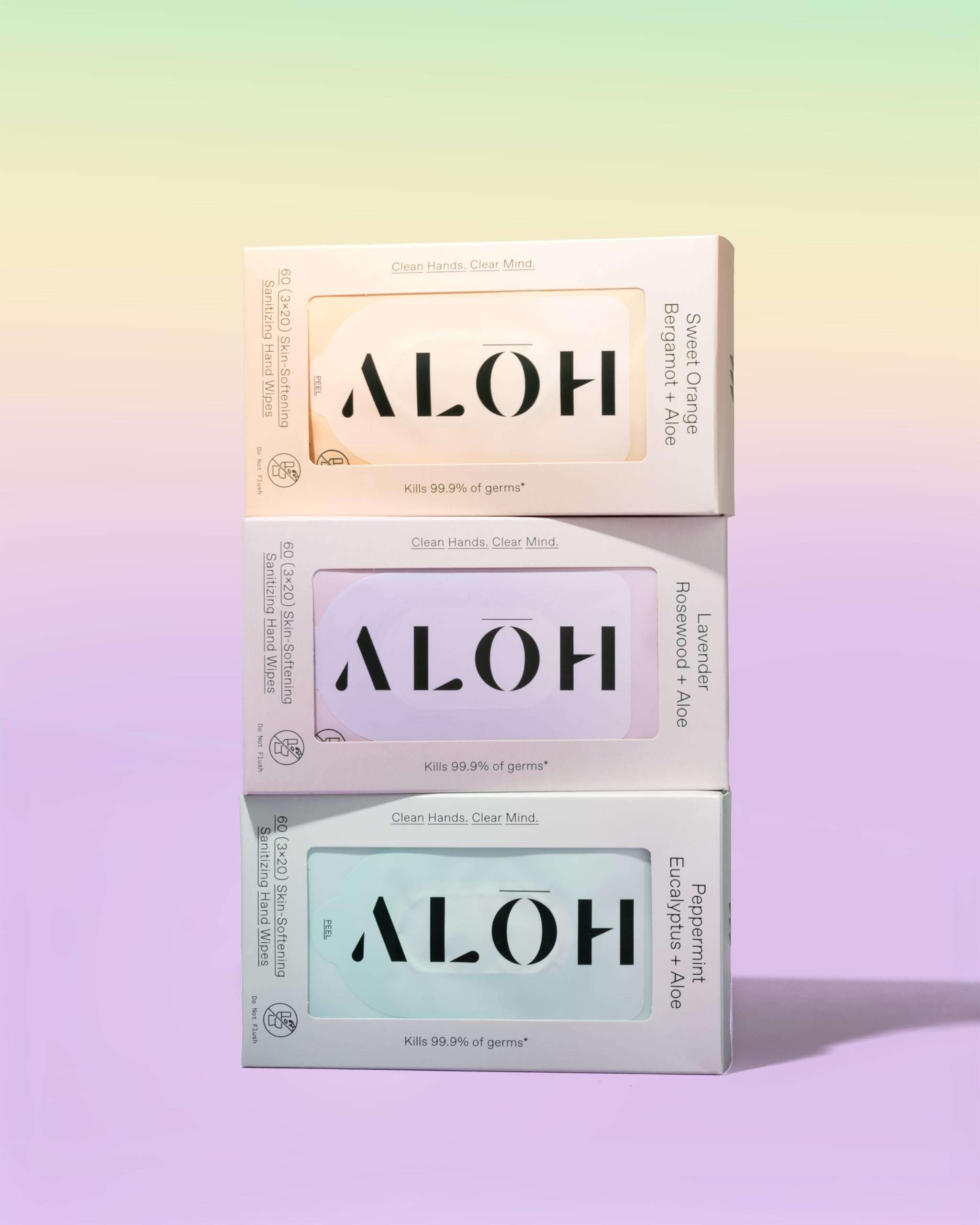 ALŌH Sweet Orange Bergamot + Aloe Sanitizing Hand Wipes - Clean Hands, Clear Mind - On The Go Hand Sanitizing Wipes for Kids and Adults - Travel Size 3 Pack 20ct Wipes (60 wipes) - Image 8