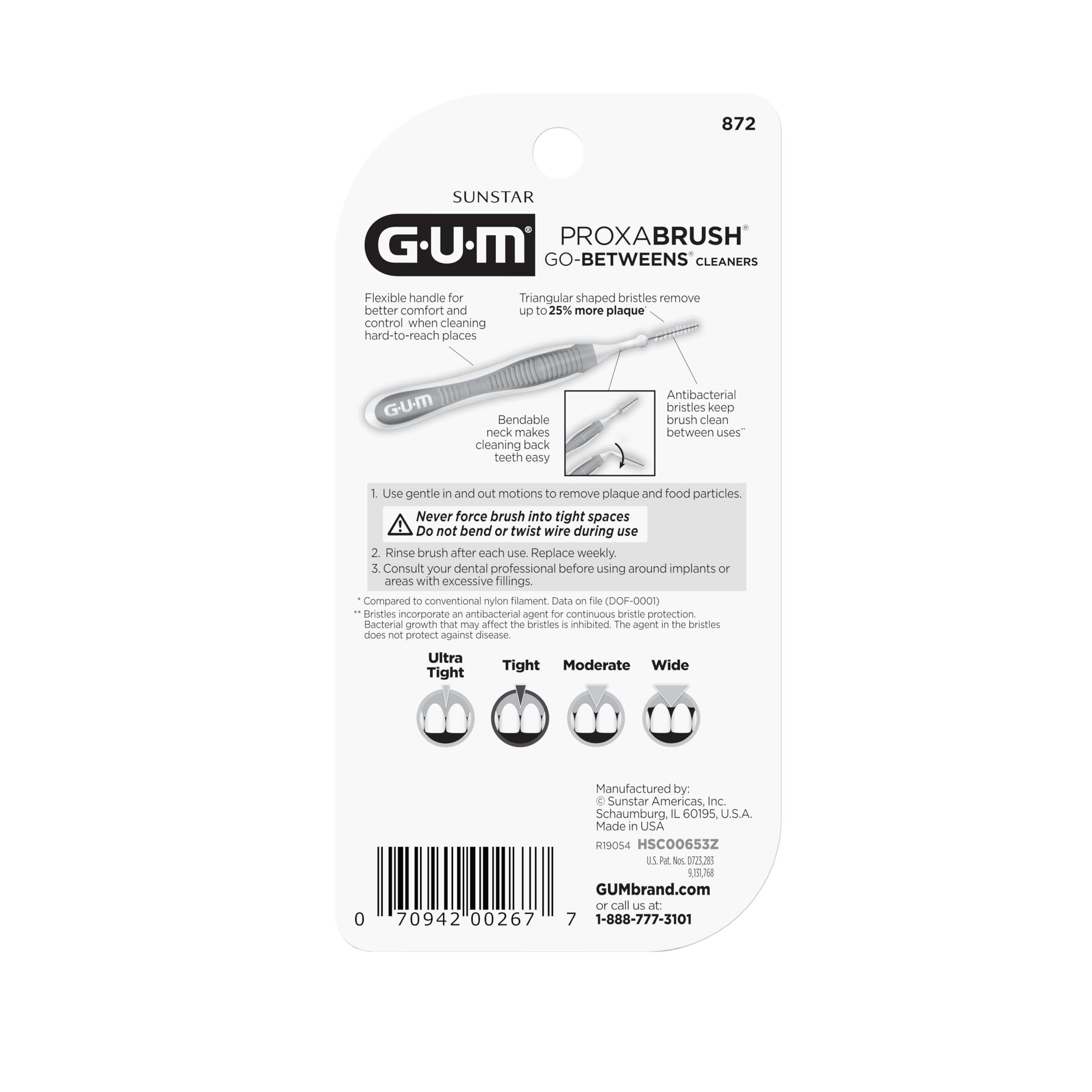 GUM Proxabrush Go-Betweens - Tight - Interdental Brushes - Soft Bristled Dental Picks for Plaque Removal Health - Safe for Braces & Dental Devices, 10 Count (Pack of 4) - Image 3