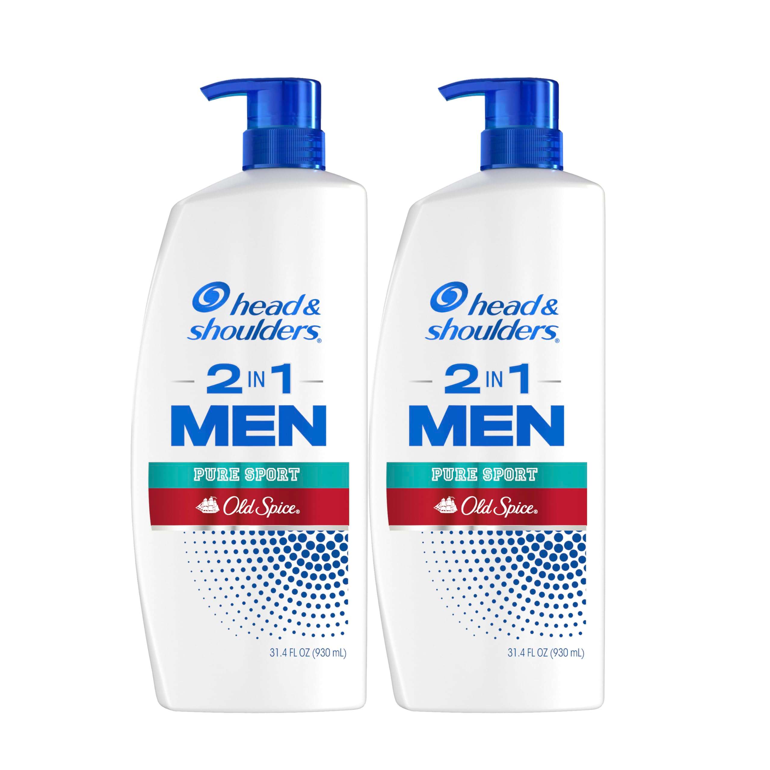 Head & Shoulders 2-in-1 Dandruff Shampoo and Conditioner Set, Clinically Proven Dandruff & Itch Relief, Lemon-Lime Scent of Old Spice Pure Sport, Nourish Scalp & Hair, 31.4 Fl Oz Each, 2 Pack - Image 1