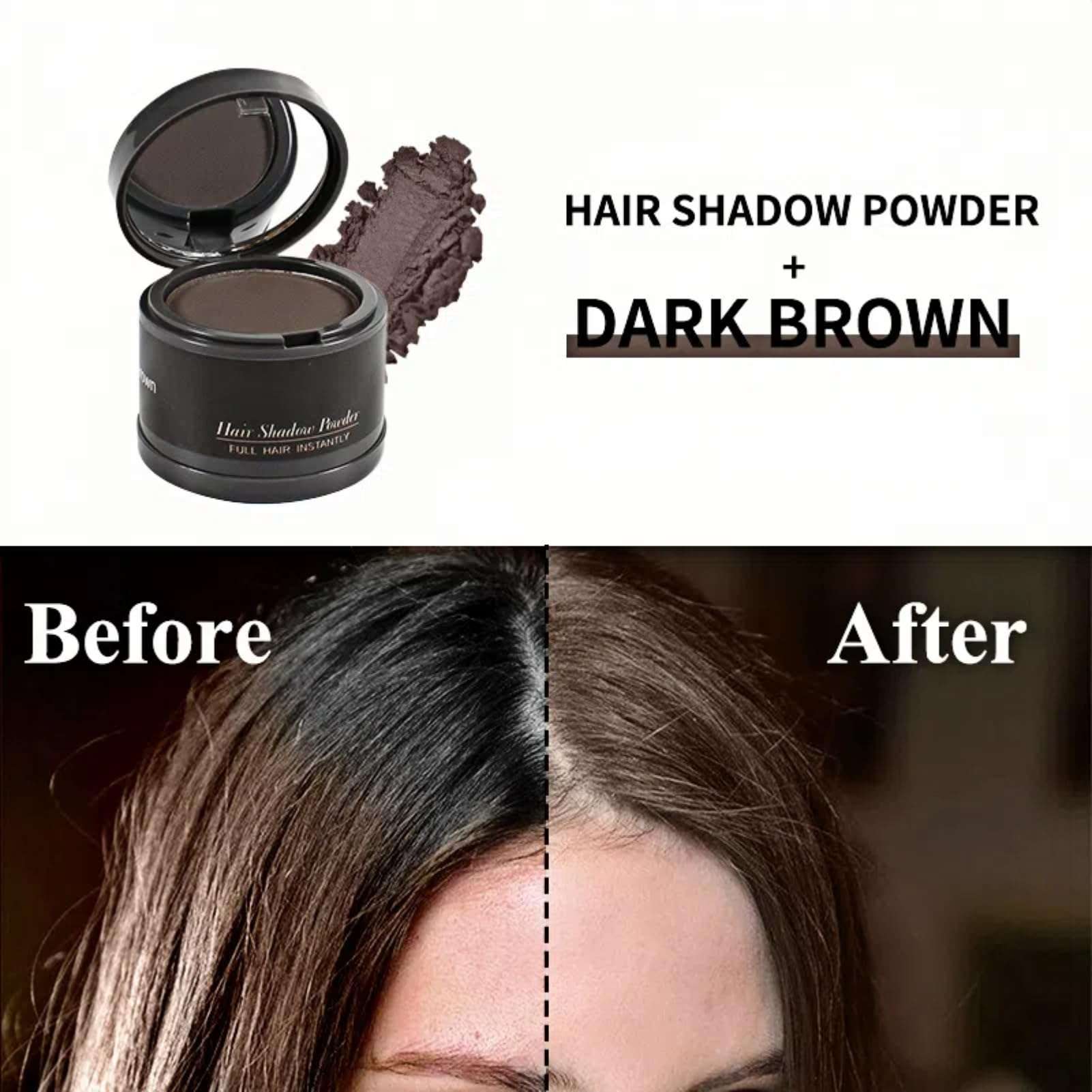 gowwim Hairline Powder(Dark Brown) Hair Root Dye, Instantly Hair Color Shadow Cover Gray Hair Root, Hair Touch-Up, Thin Hair Powder 4 g - Image 3