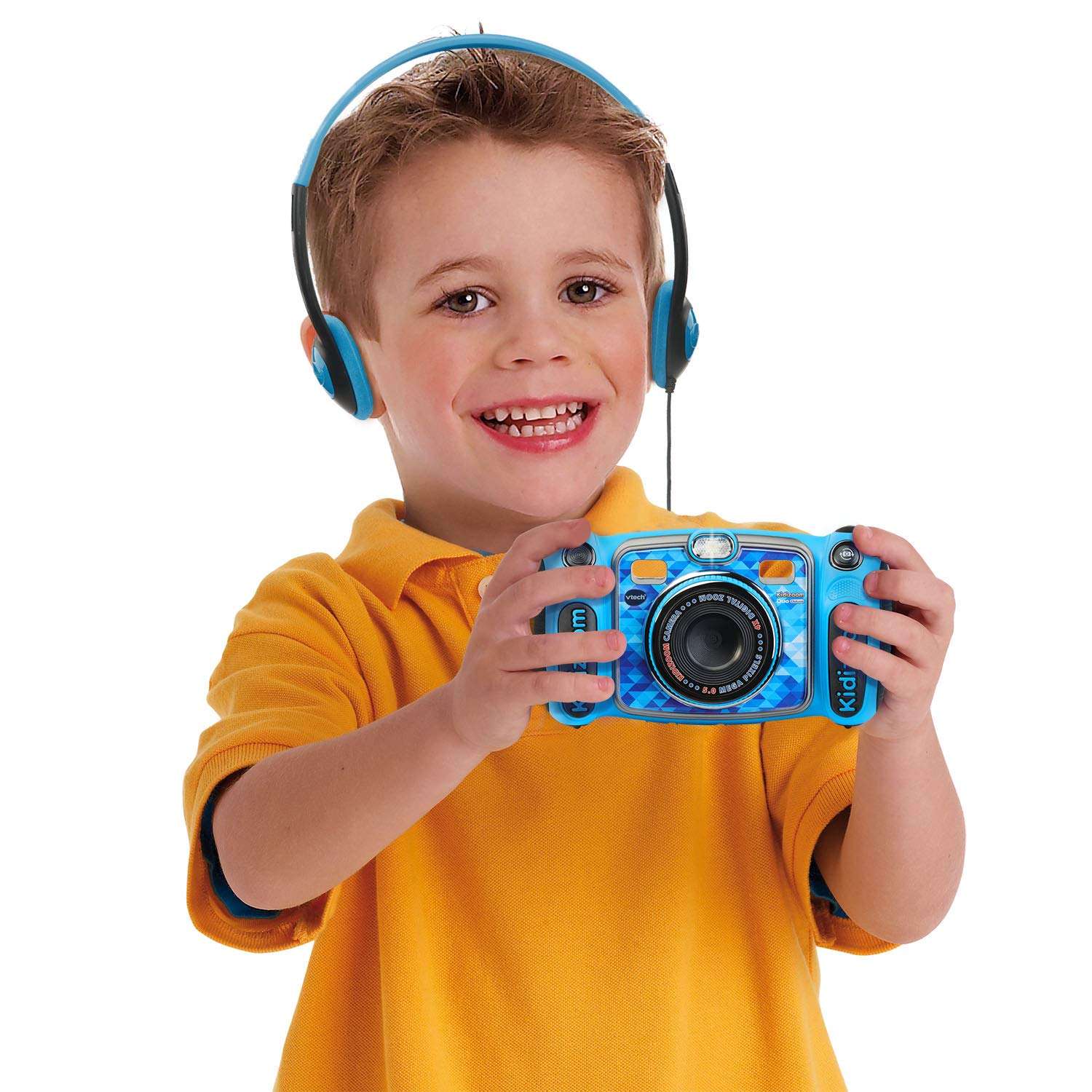 VTech Kidizoom Duo 5.0 Deluxe Digital Selfie Camera with MP3 Player and Headphones, Blue - Image 4