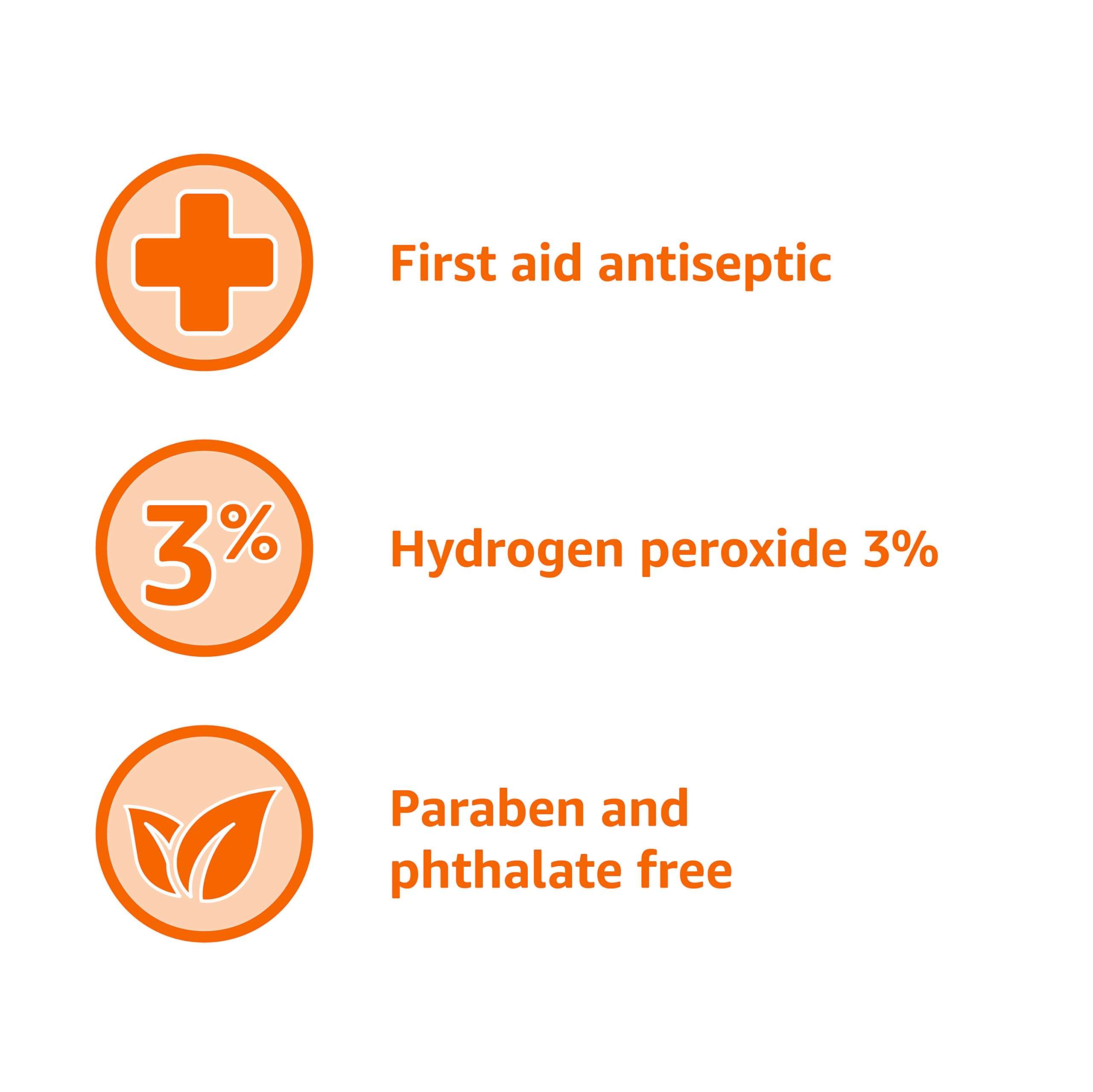 Amazon Basics Hydrogen Peroxide Topical Solution USP, First Aid Antiseptic for Cuts, Scrapes and Wound Disinfection, Pack of 1, 32 fl oz - Image 5