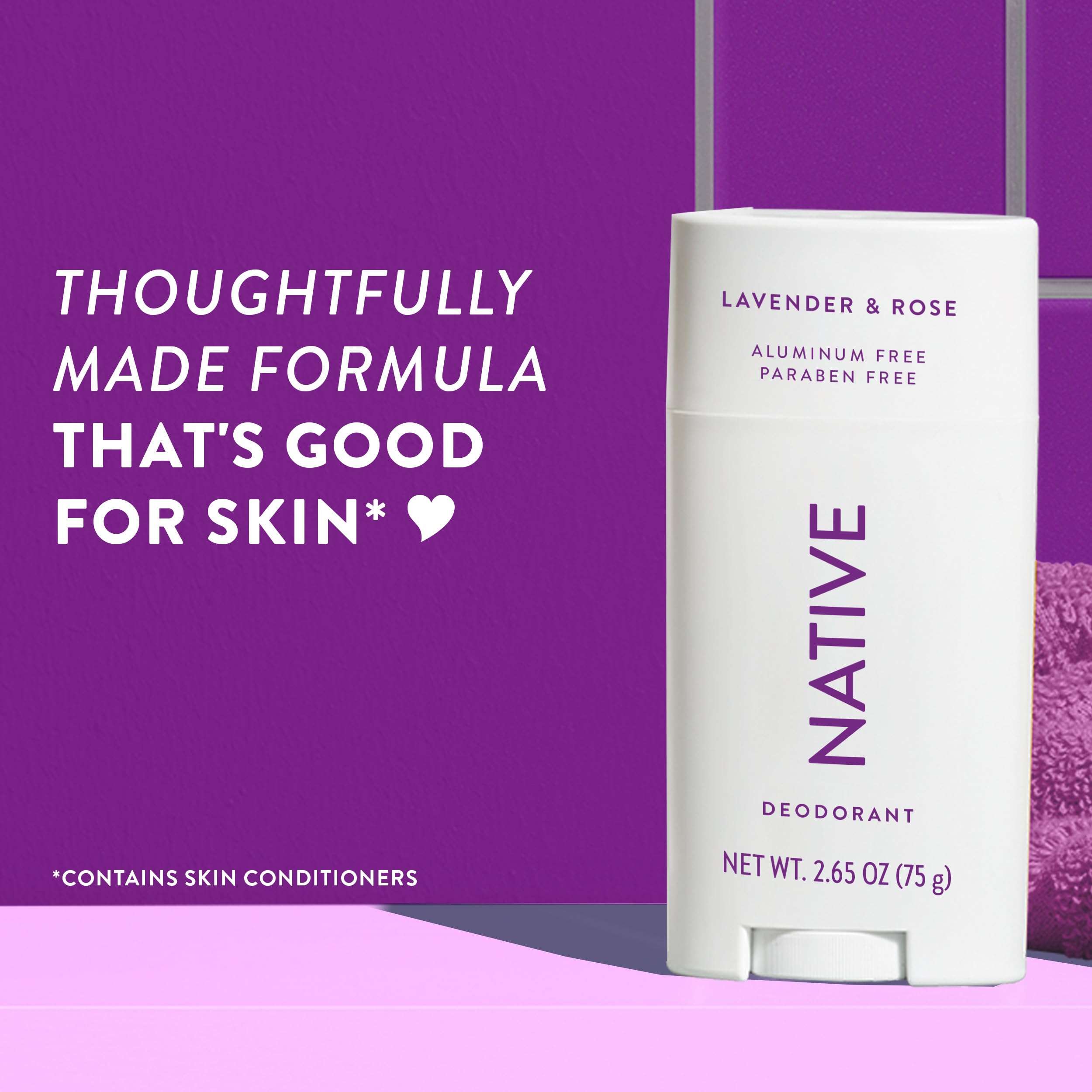 Native Aluminum-Free Clean Deodorant with Natural Derived Ingredients, 72HR odor control | Deodorant for Women and Men, With Baking Soda, Coconut Oil, Shea Butter | Lavender & Rose - Image 5