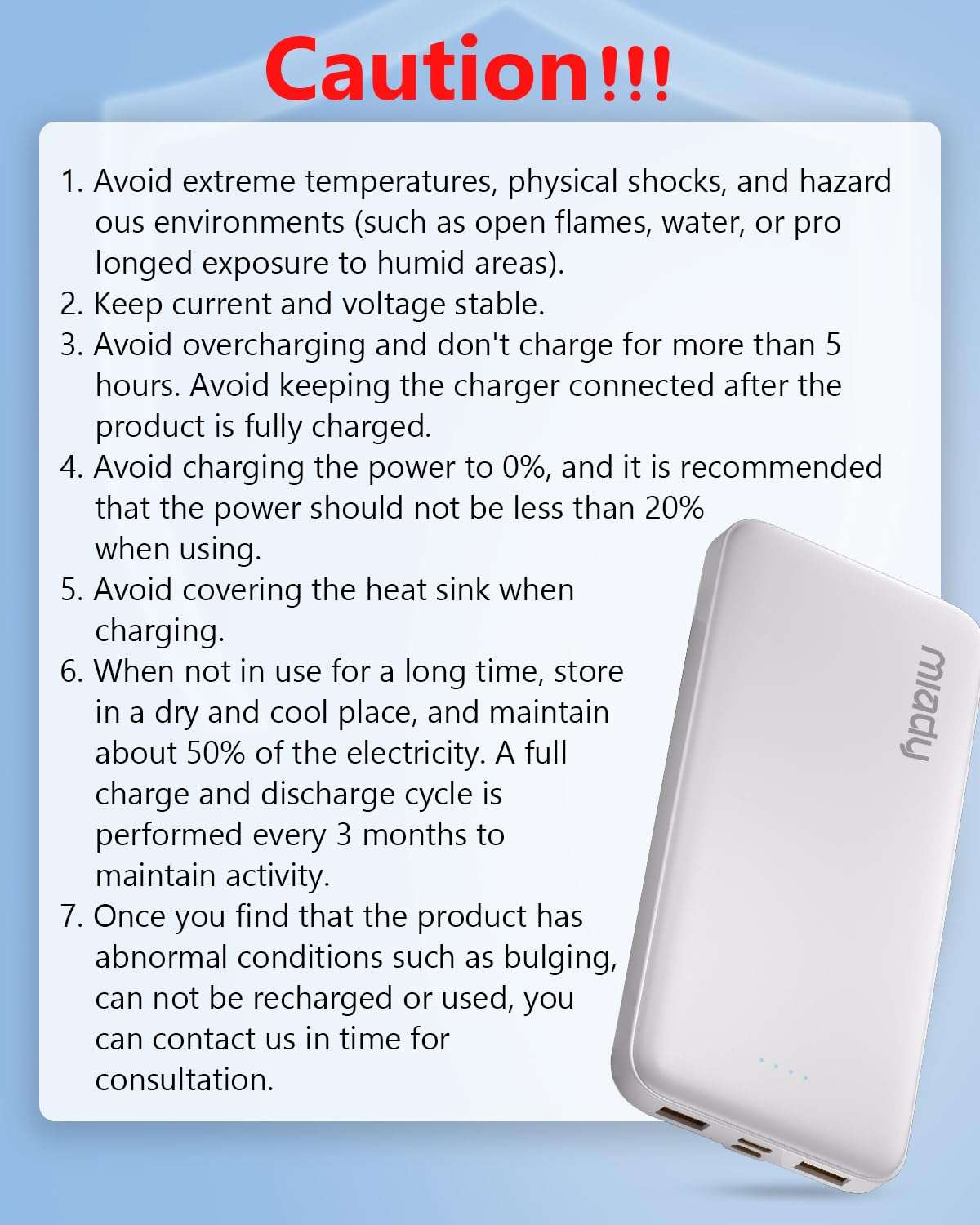 Miady 2-Pack 10000mAh Dual USB Portable Charger, USB-C Fast Charging Power Bank, Backup Charger for iPhone 15/14/13, Galaxy S23/22, Pixel and etc - Image 10