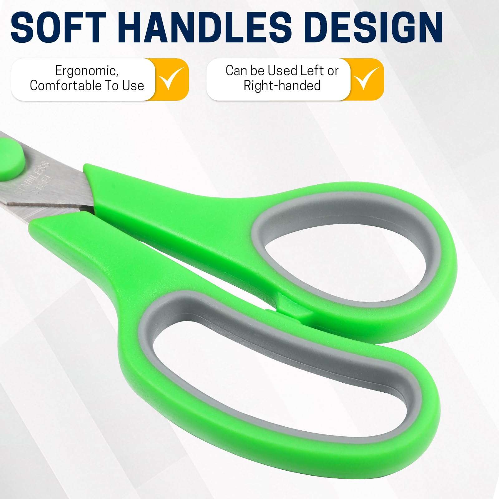 Scissors Bulk Set of 32-Pack, 8" All Purpose Multipurpose Sharp Sewing Craft Fabric Scissors for Office Home High/Middle School Student Office Teacher Art Supplies, Right/Left Handed - Image 5