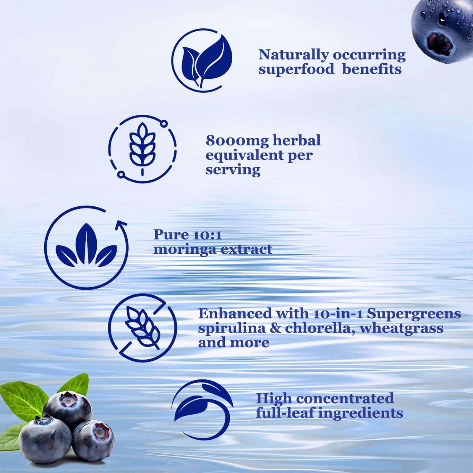 Raw Moringa Liquid Drops 8000 mg, Organic Moringa Oleifera Leaf Extract w. Supergreens Blend of Wheatgrass, Barley Grass for Antioxidant, Energy & Immune, High Potency Than Capsules Powder - Image 5