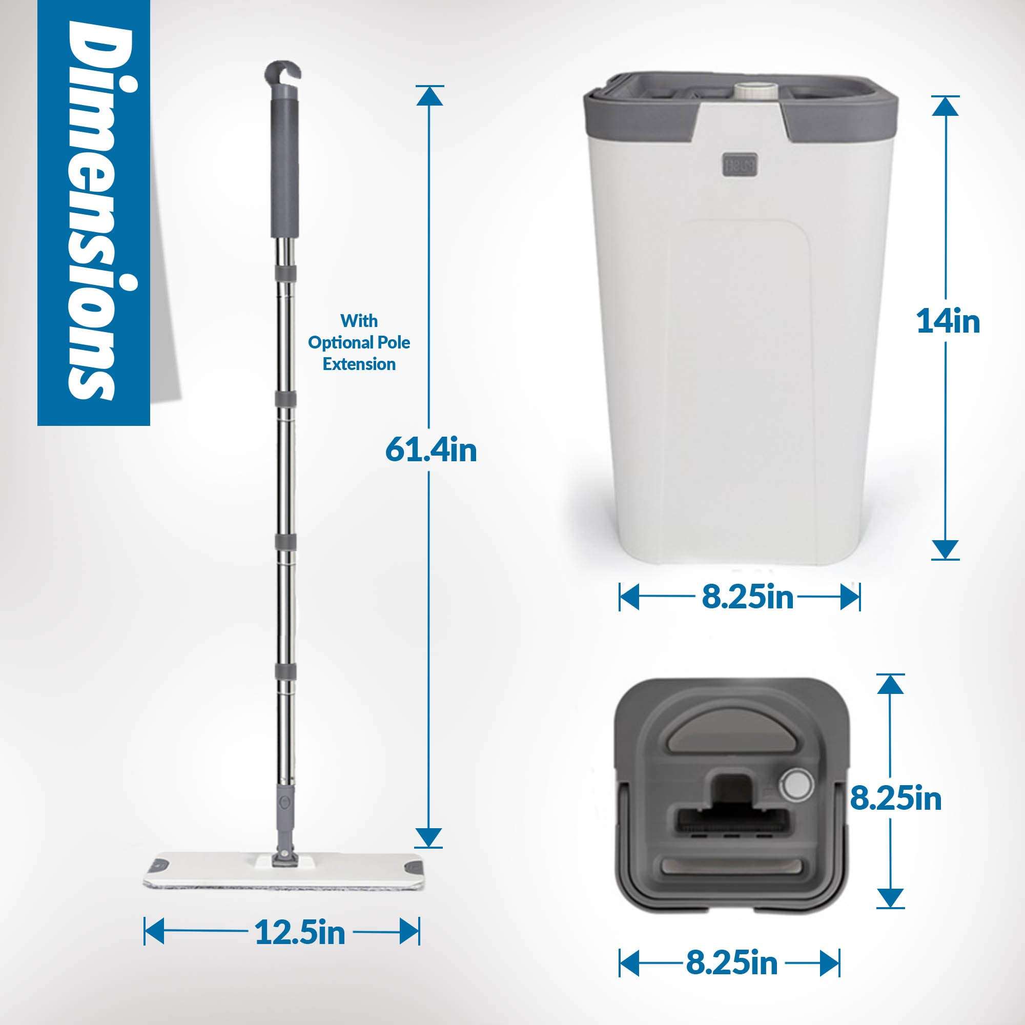 X3 Mop, Separates Dirty and Clean Water, 3-Chamber Design, Flat Mop and Bucket Set, Hands Free Home Floor Cleaning, 3 Reusable Microfiber Mop Pads Included - Image 2
