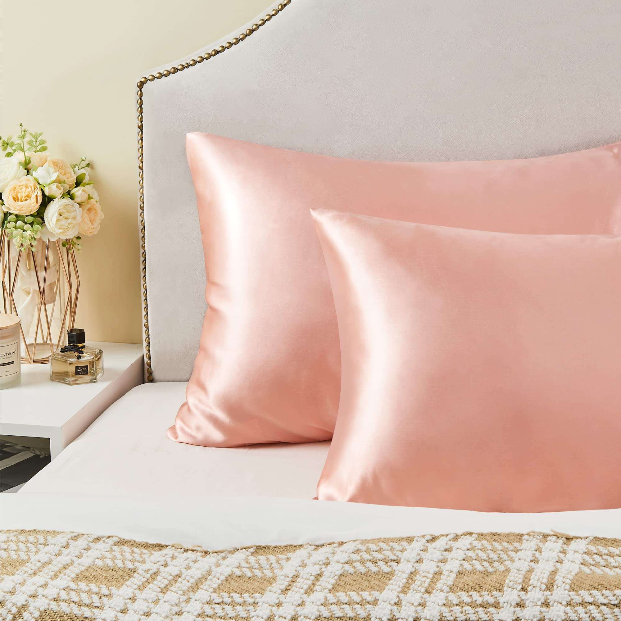 BEDELITE Satin Pillowcase for Hair and Skin, Super Soft and Cooling Similar to Silk Pillow Cases 2 Pack with Envelope Closure, Gift for Women Men(20"x26" Standard Size, Coral) - Image 7