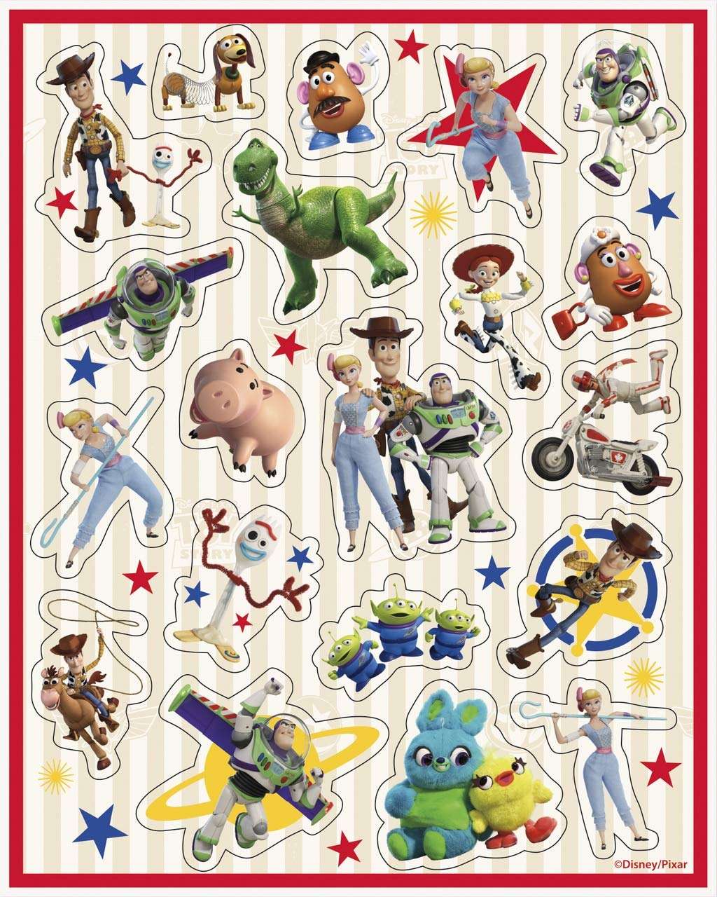 Multicolor Disney Toy Story 4 Sticker Sheets (4 Count) - Perfect Party Favors, Custom Creations, Collectible Treats, Essential for Toy Story Fans of All Ages - Image 1