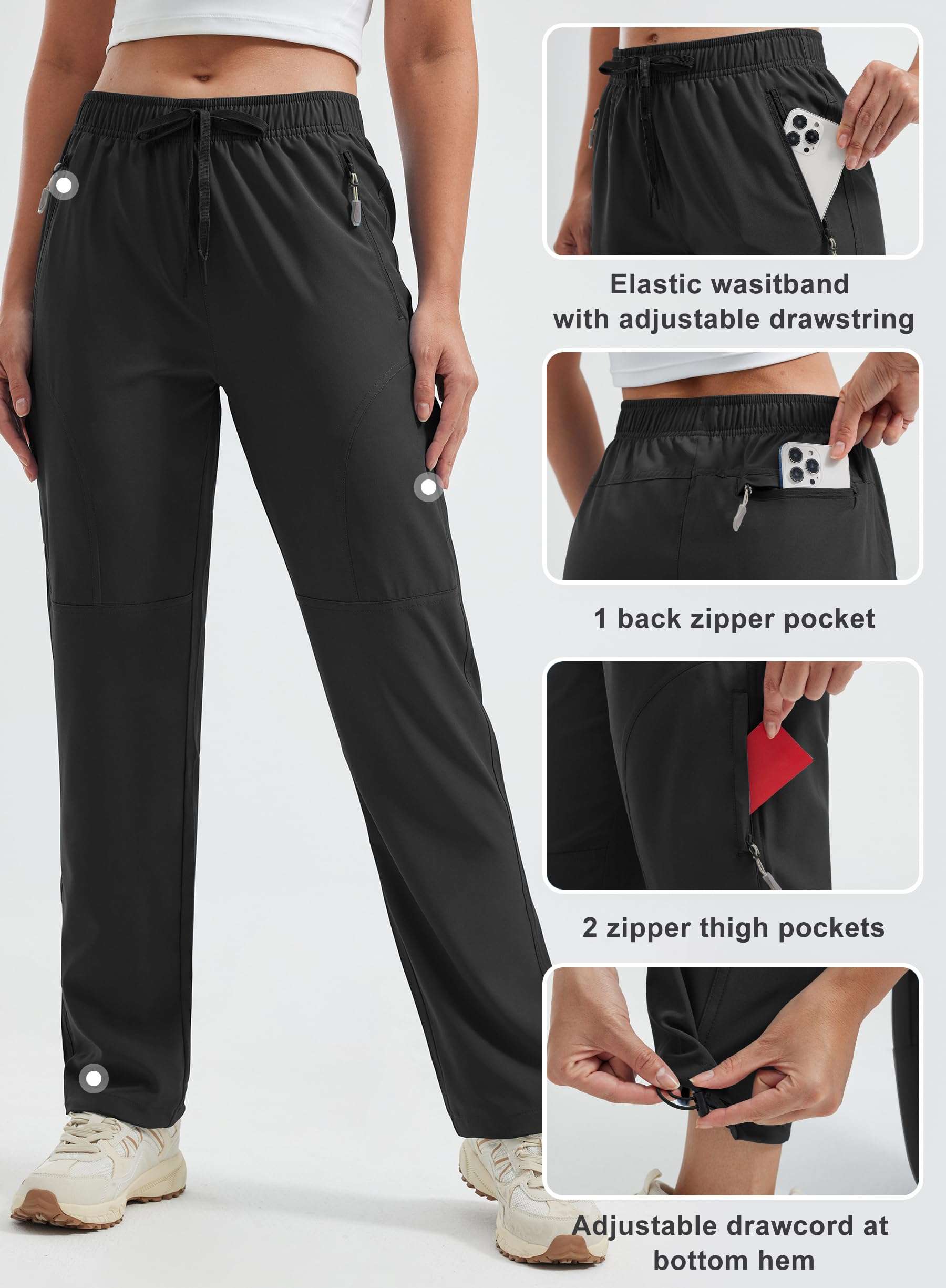 Libin Women's Hiking Pants Lightweight Quick Dry Cargo Pants Casual Safari Work Travel Clothes Petite/Regular/Tall - Image 4