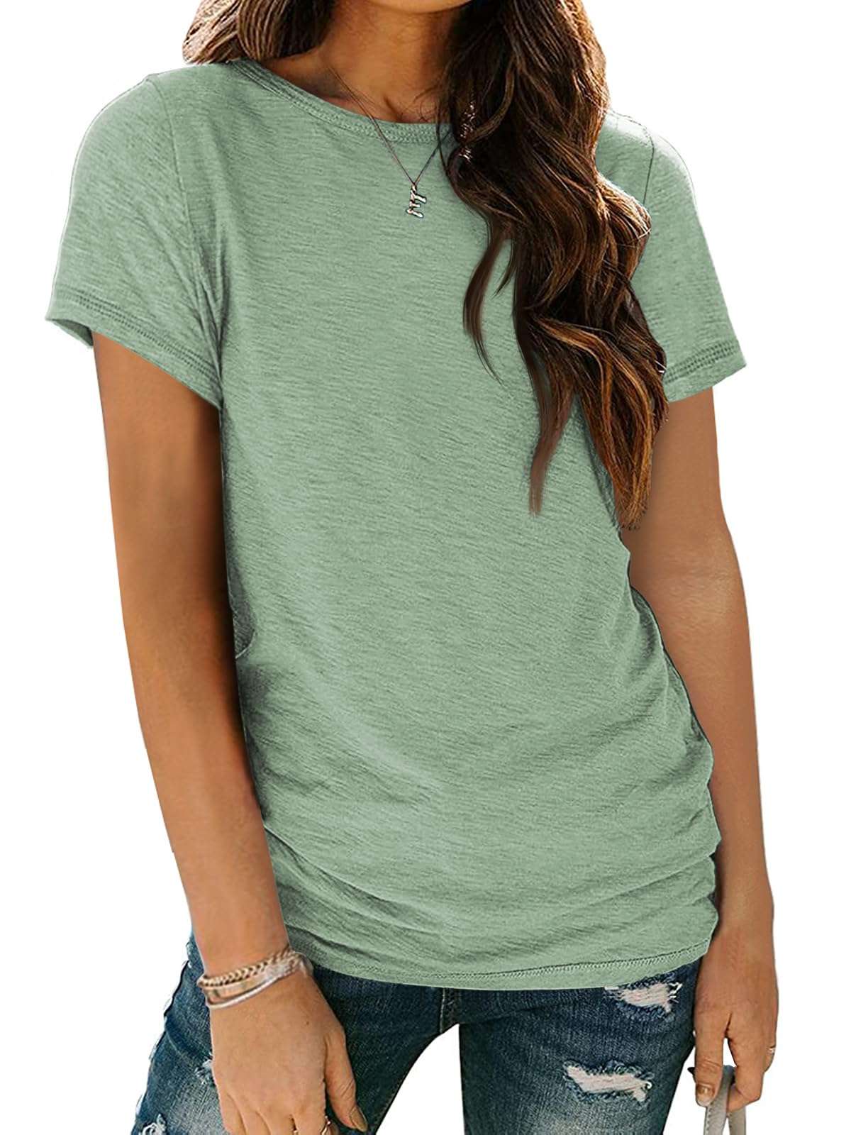 AUTOMET Womens Tops Shorts Sleeve Shirts for Summer Spring Beach Vacation Plus Size Oversized Casual Tee for Teen Girls 2025 - Image 1