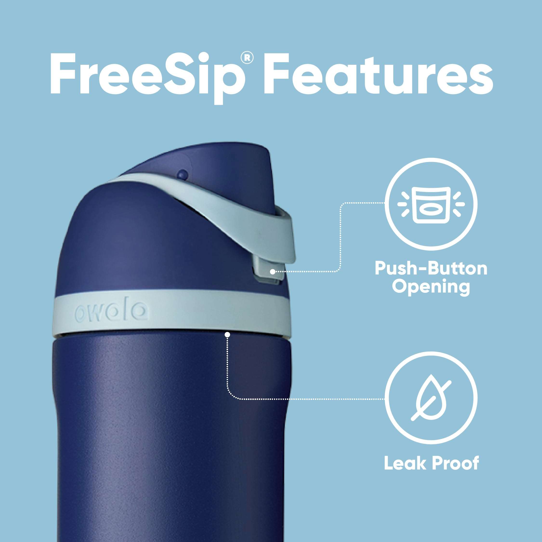 Owala Harry Potter FreeSip Insulated Stainless Steel Water Bottle with Straw, BPA-Free Sports Water Bottle, Great for Travel, 24 Oz, Ravenclaw - Image 4