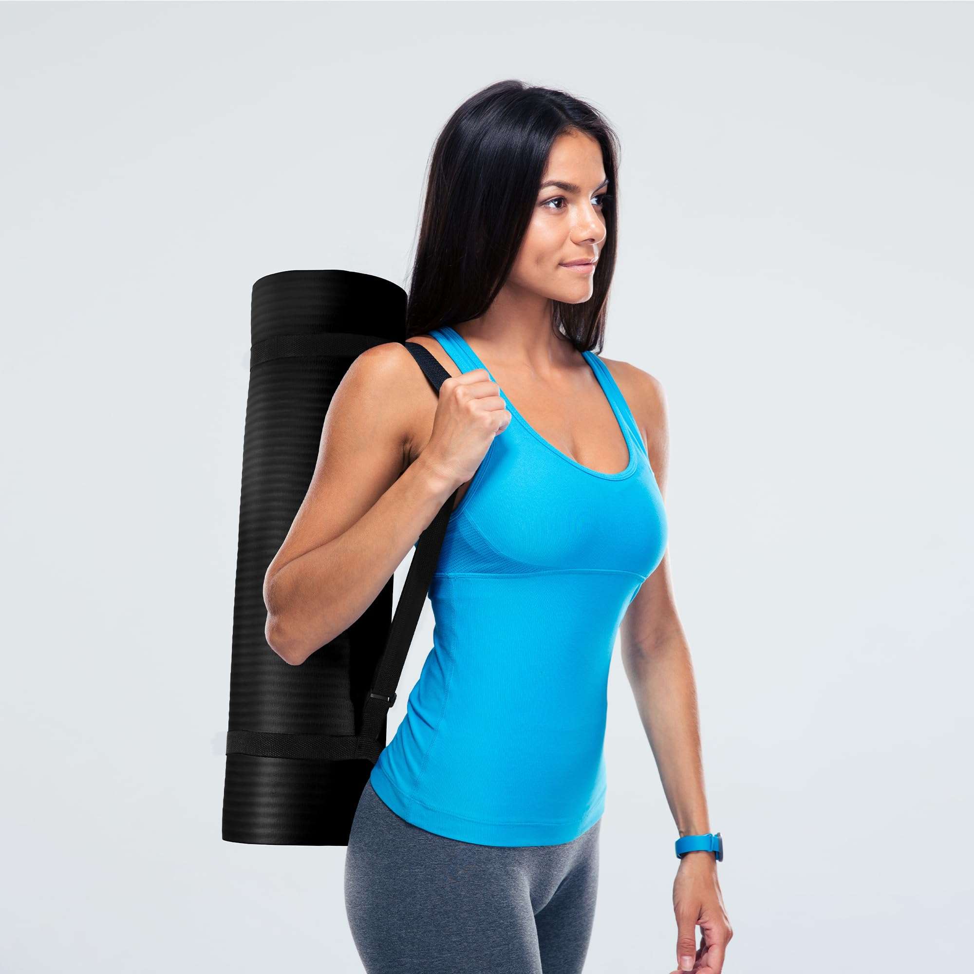 Fitvids Yoga Mat, 1/2-Inch Extra Thick High Density Exercise Mat, Anti-Tear Exercise Yoga Mat with Carrying Strap, Suitable for Various Yoga Exercises - Image 5