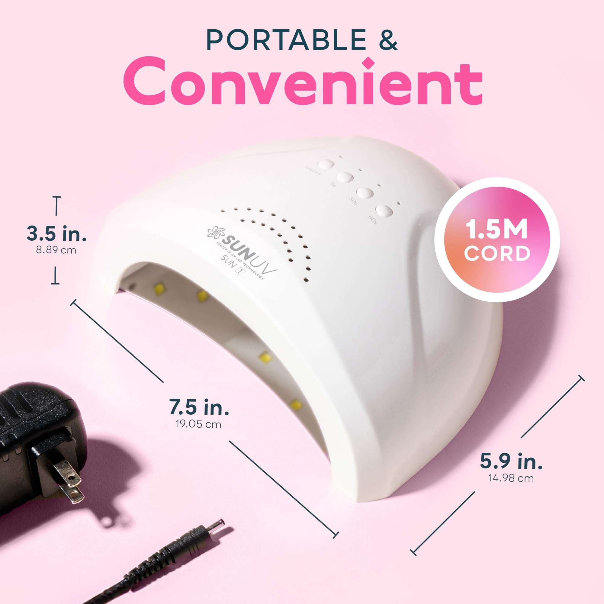 SUNUV UV LED Nail Lamp, Gel Light for Nail Polish UV Dryer with 3 Timers SUNone White - Image 5
