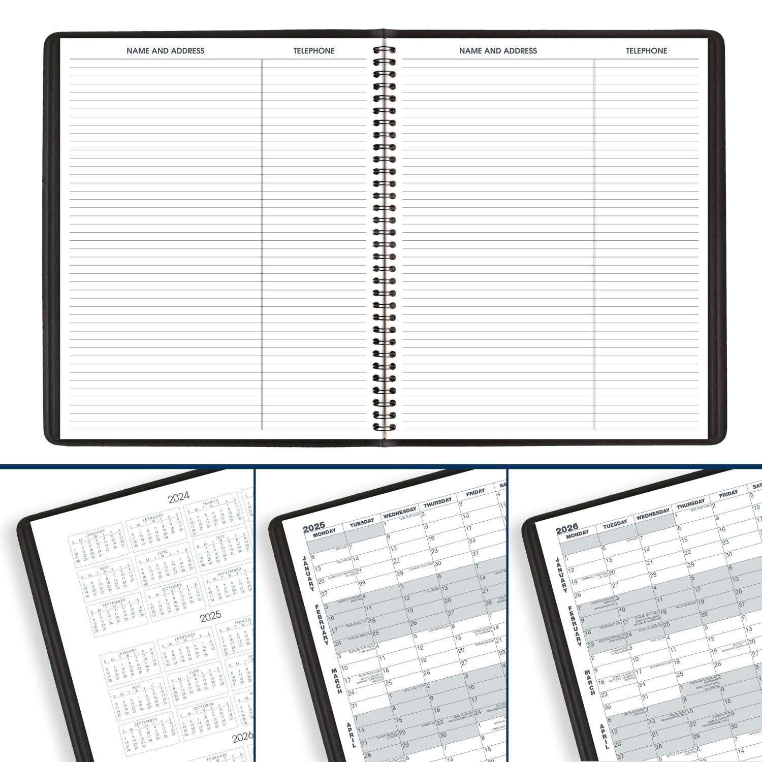 AT-A-GLANCE 2025 Planner, Monthly, 15-Month, 9" x 11", Large, Black (702600525) - Image 8