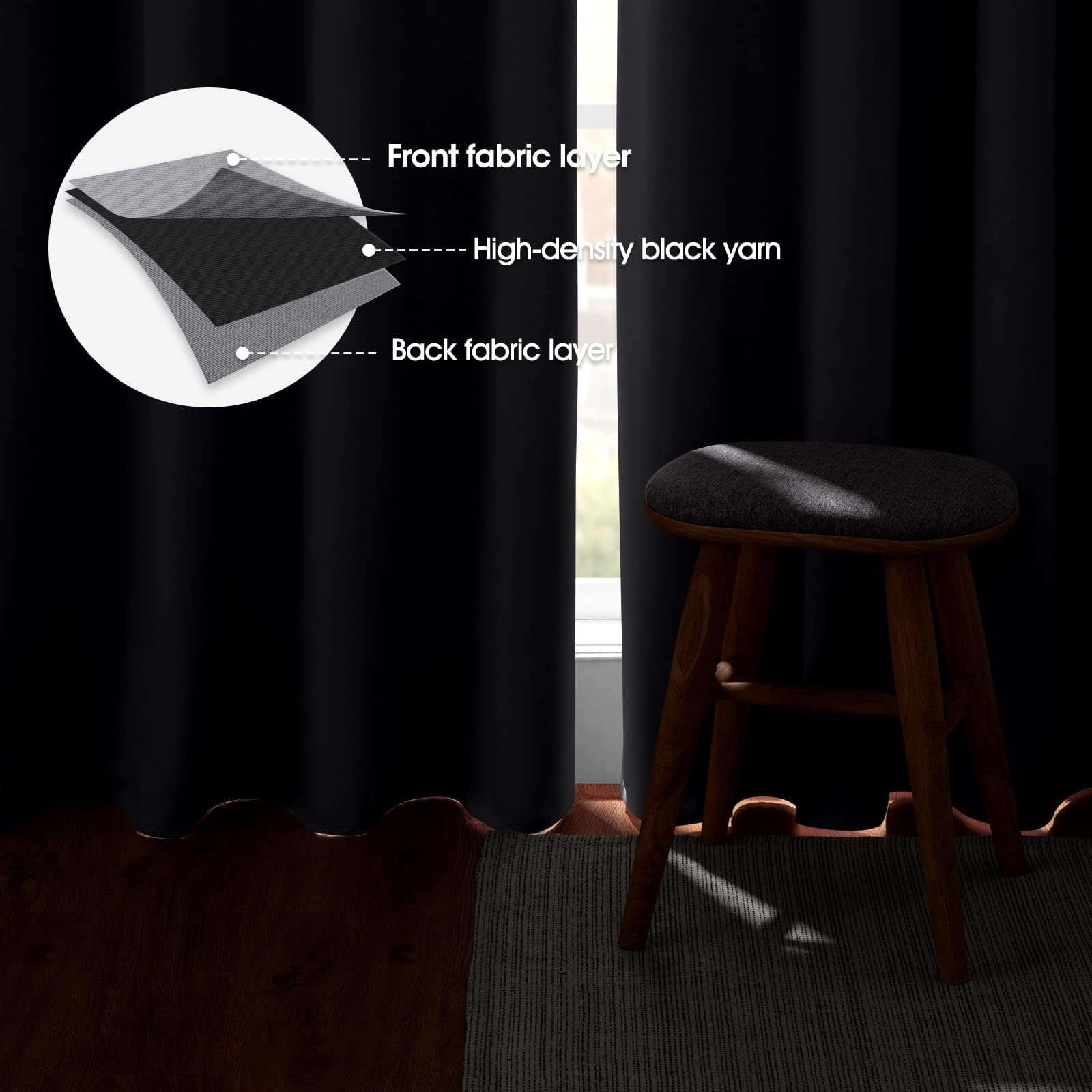 HOMEIDEAS Blackout Curtains for Bedroom 52 X 84 Inch Long 2 Panels Set Light Grey/Gray Room Darkening Curtains/Drapes, Soundproof Thermal Grommet Window Curtains for Living Room - Image 3