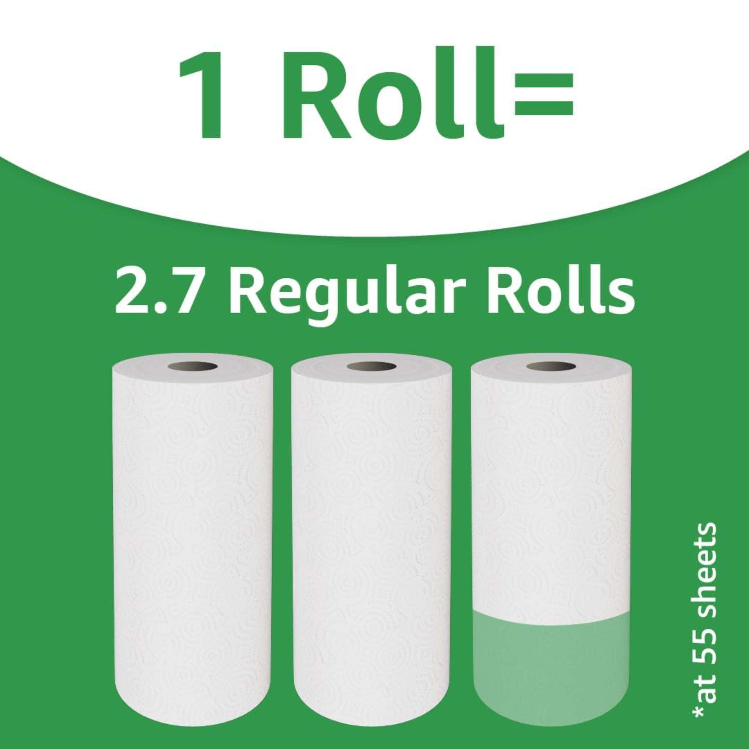 Amazon Basics 2-Ply Flex-Sheets Paper Towels, 12 Basics Rolls = 32 Regular Rolls, Everyday Value with 150 Sheets per Roll - Image 3
