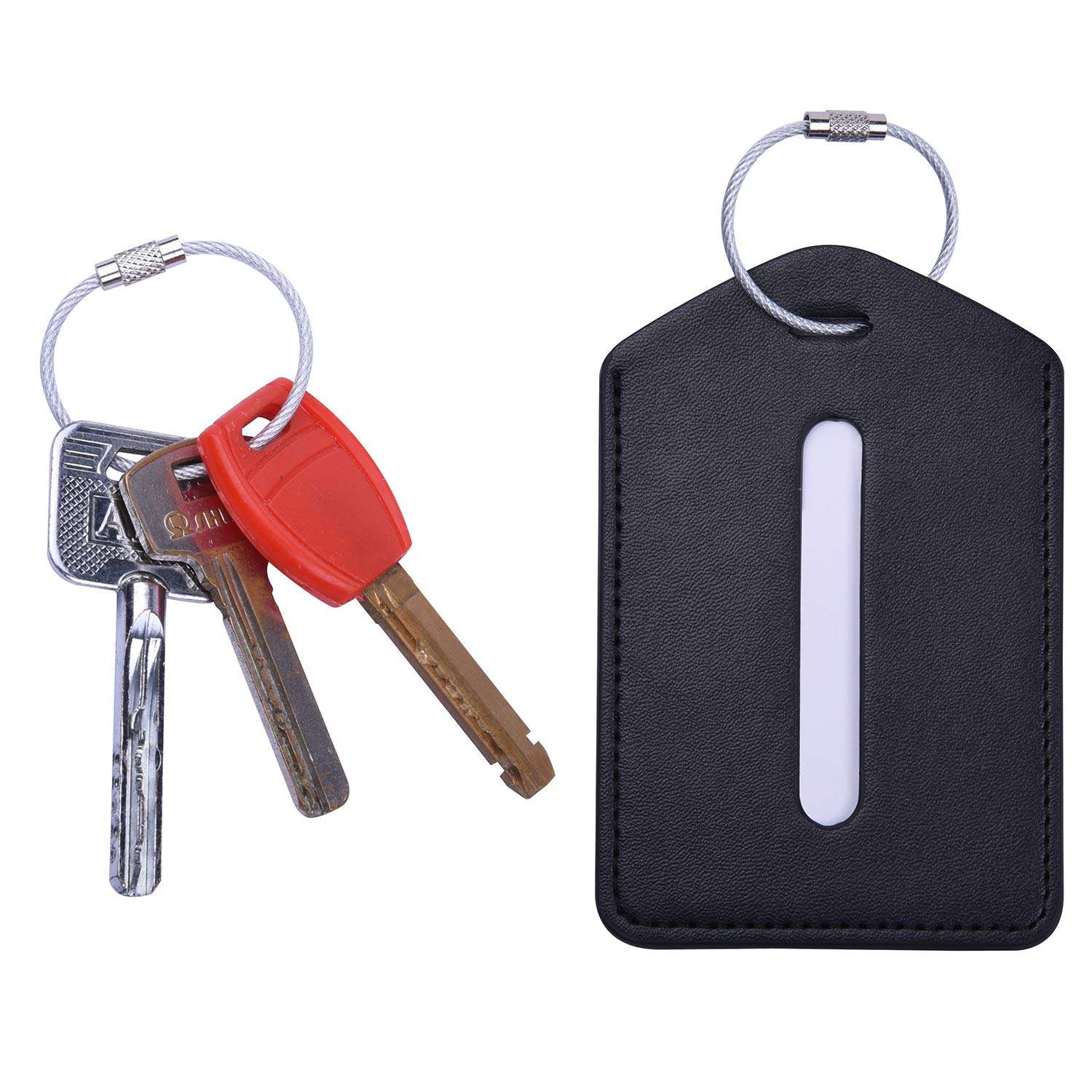 Wisdompro Keychain, 4.3/6.3 Inch Stainless Steel Wire Rings Cable Keyring Loop for Luggage Tags, Keys and ID Tag Keepers - Image 6