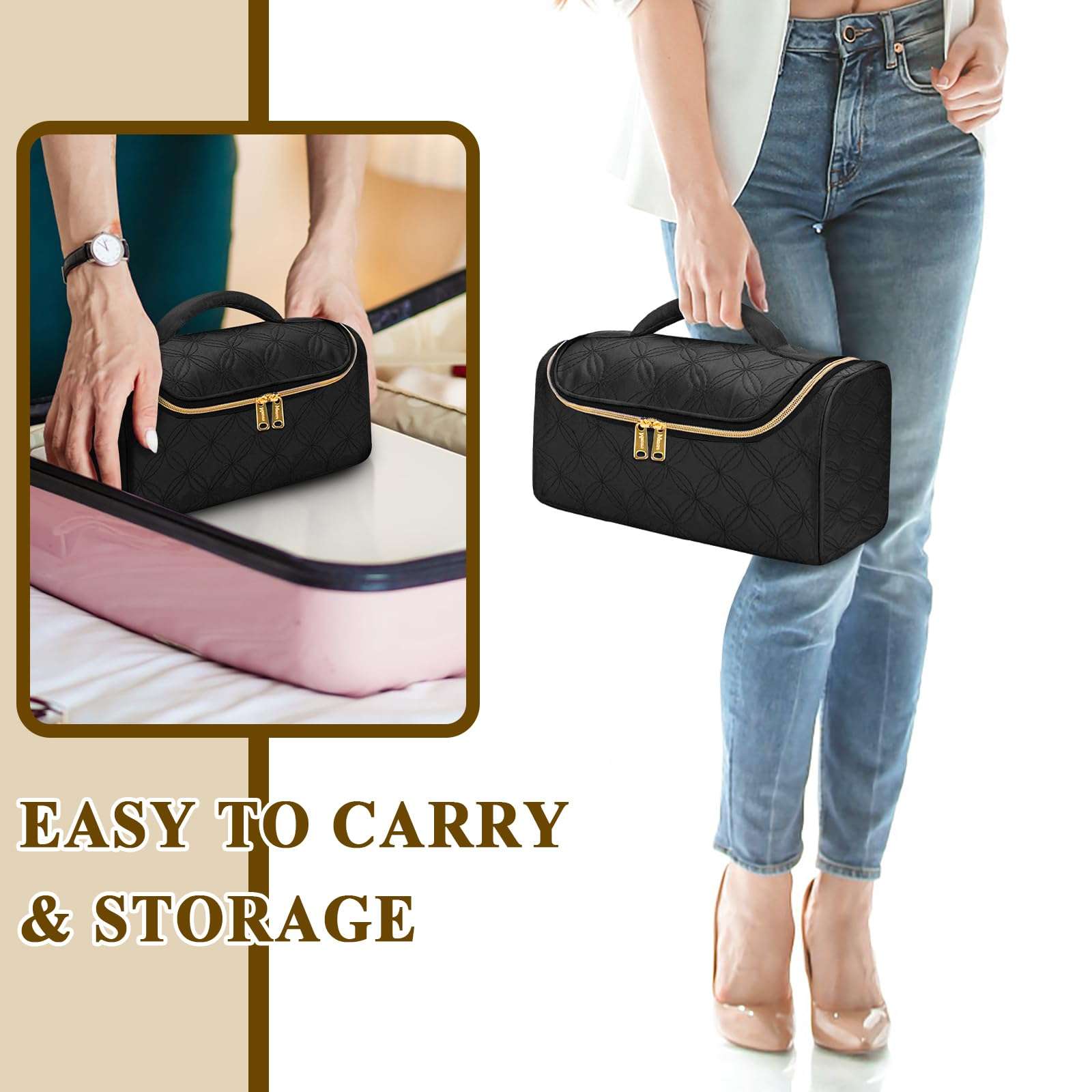 Mancro Travel Storage Case Organizer Compatible with Dyson Airwrap, Hair Dryer, 4 Curling Barrels, 2 Smoothing Brushes, Volumizing Brush, Lightweight Travel Carrying Case for Hair Curler Accessories - Image 7