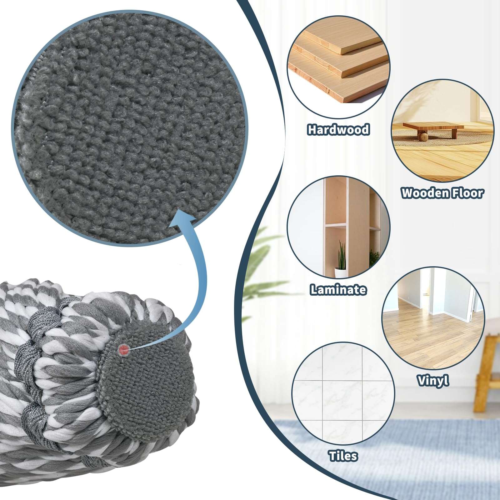 Self-Wringing Twist Mop for Floor Cleaning, Long Handled Microfiber Floor Mop with Top Scouring Pad for Kitchen, Hardwood, Restaurant, Bathroom, Garages, Warehouses, Office, 64-inch , Grey - Image 6