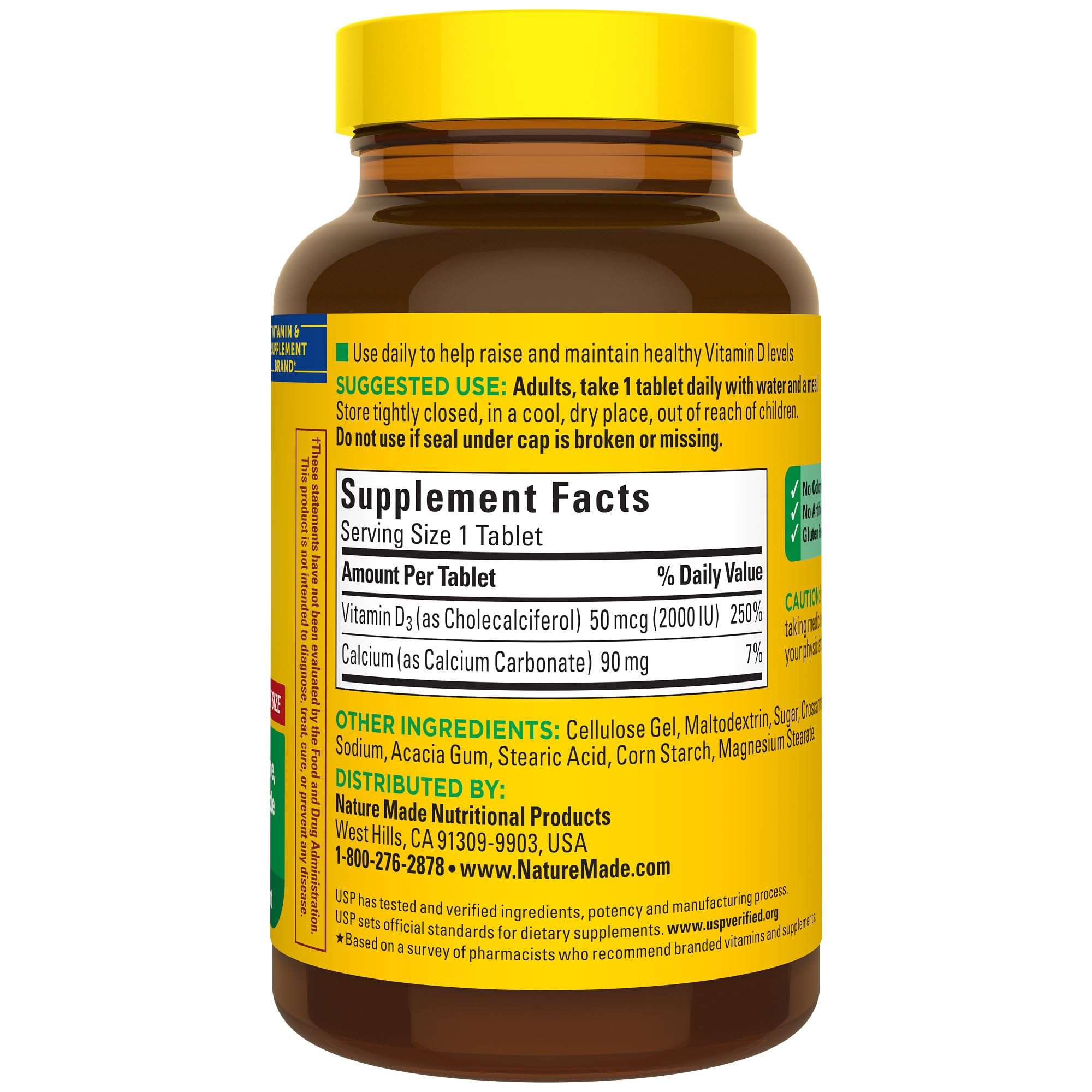 Nature Made Vitamin D3 2000 IU (50 mcg), Vitamin D Supplement for Bone, Teeth, Muscle and Immune Health Support, 220 Tablets, 220 Day Supply - Image 8