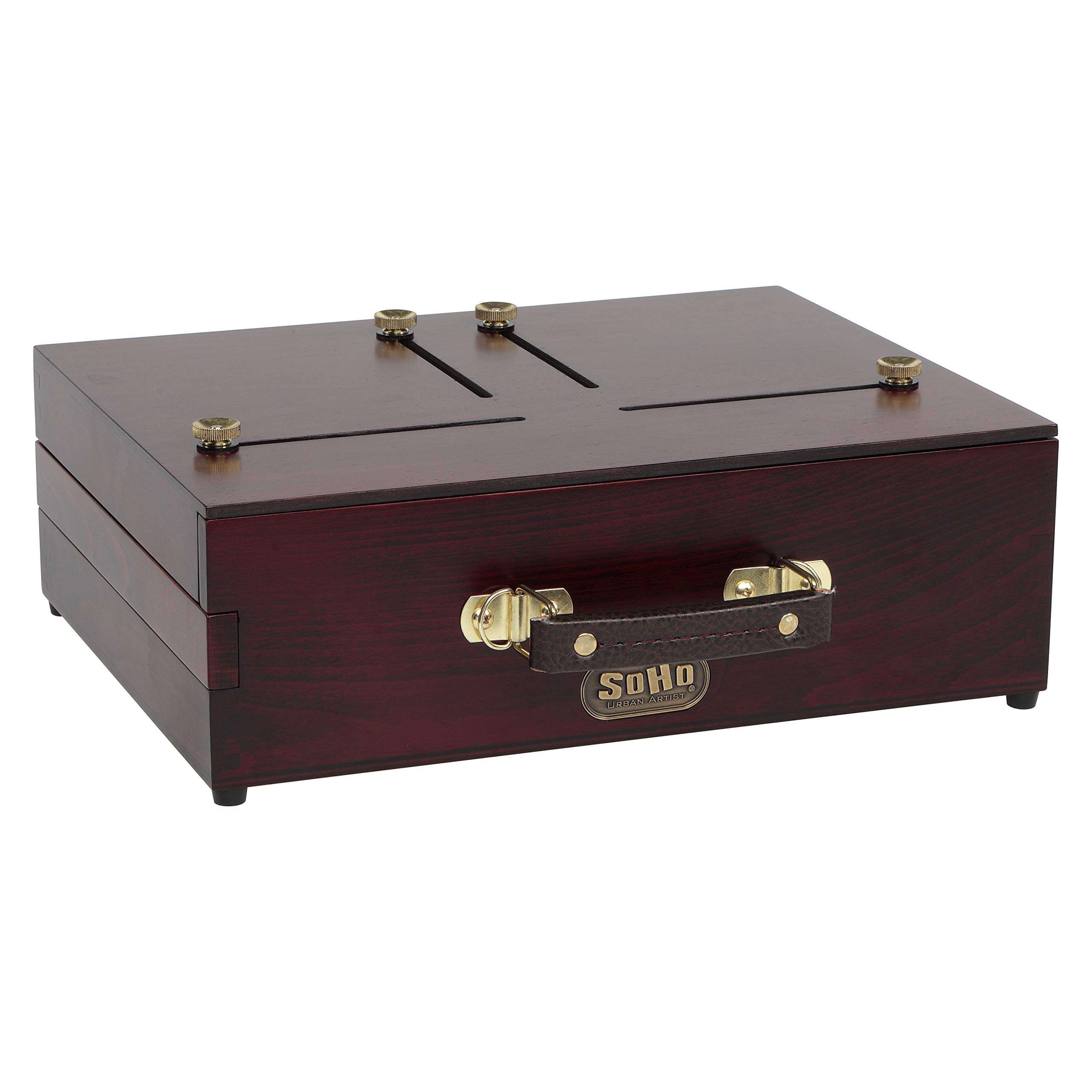 Soho Urban Artist Scout Pochade Box for Plein Air Painting Easel with Storage, Lightweight & Portable, Mahogany Finish - Image 4