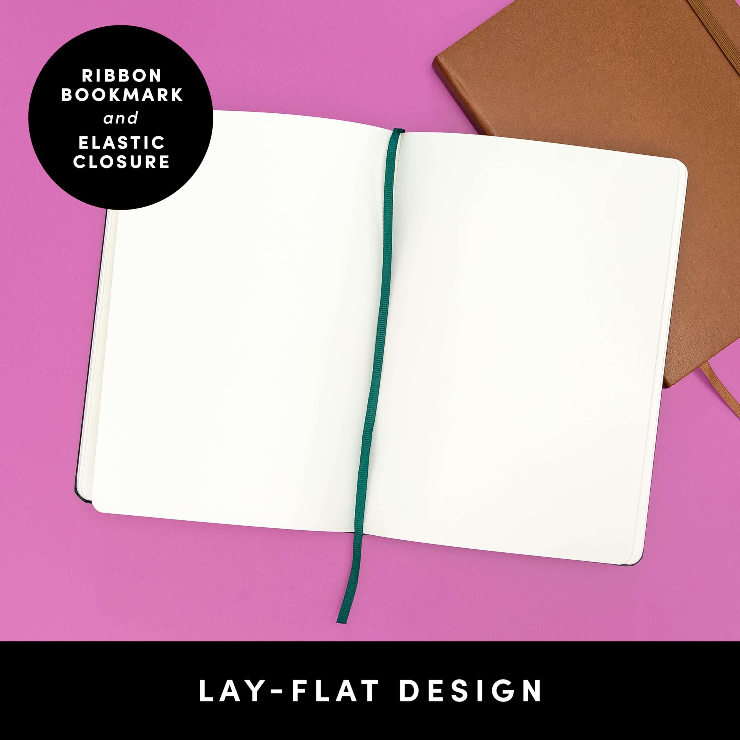 PAPERAGE Blank Journal Notebook, (Black), 160 Pages, Medium 5.6 in x 8 in - 100 GSM Thick Paper – Hardcover Journaling Notebook for Work, School, Note Taking or Sketching - Image 3