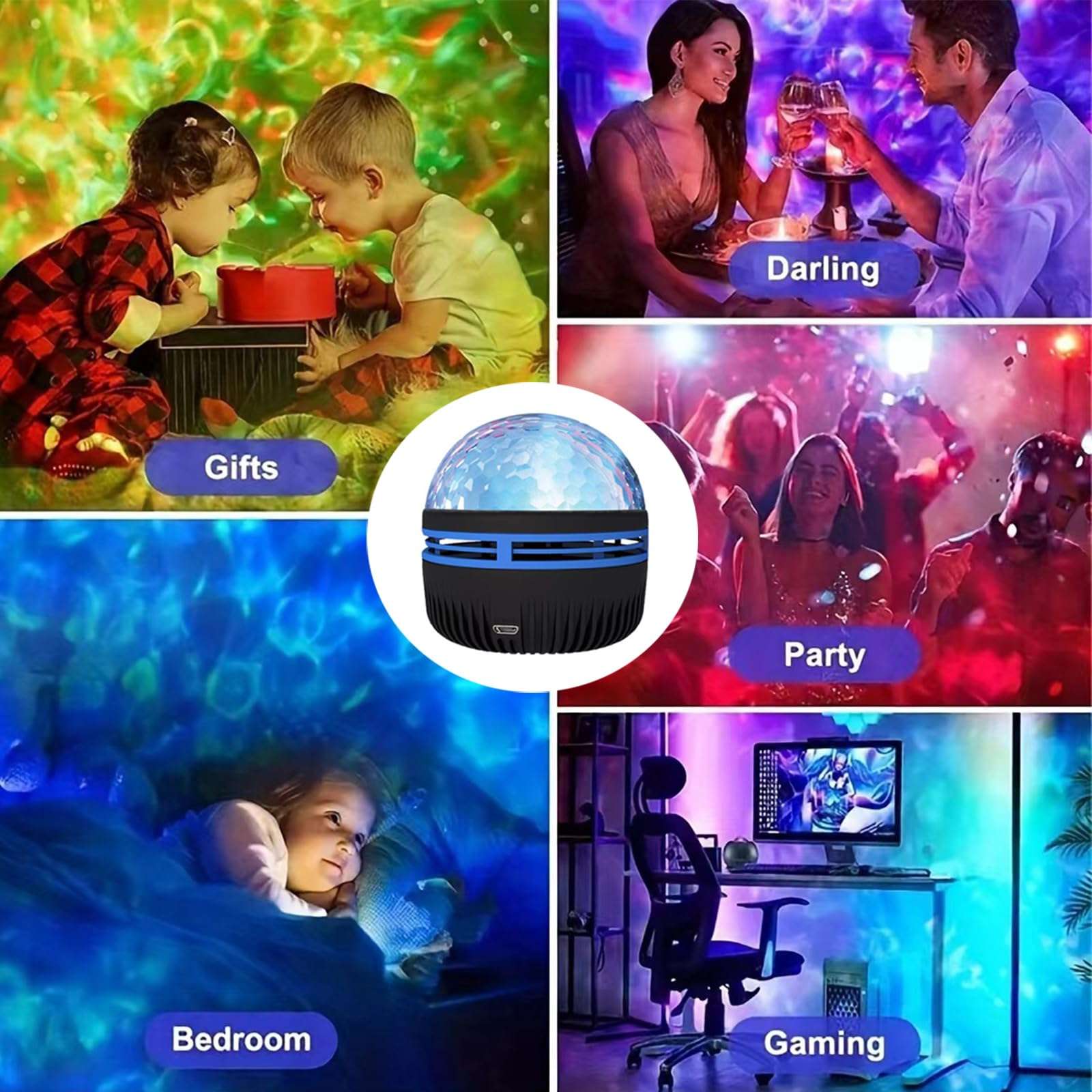 2-in-1 Northern Lights & Ocean Wave Projector,Northern Lights Projector,LED Galaxy Star Projection Aurora Night Light with 14 Light Effects & Remote Control for Bedroom,Game Rooms Birthday Christmas - Image 5