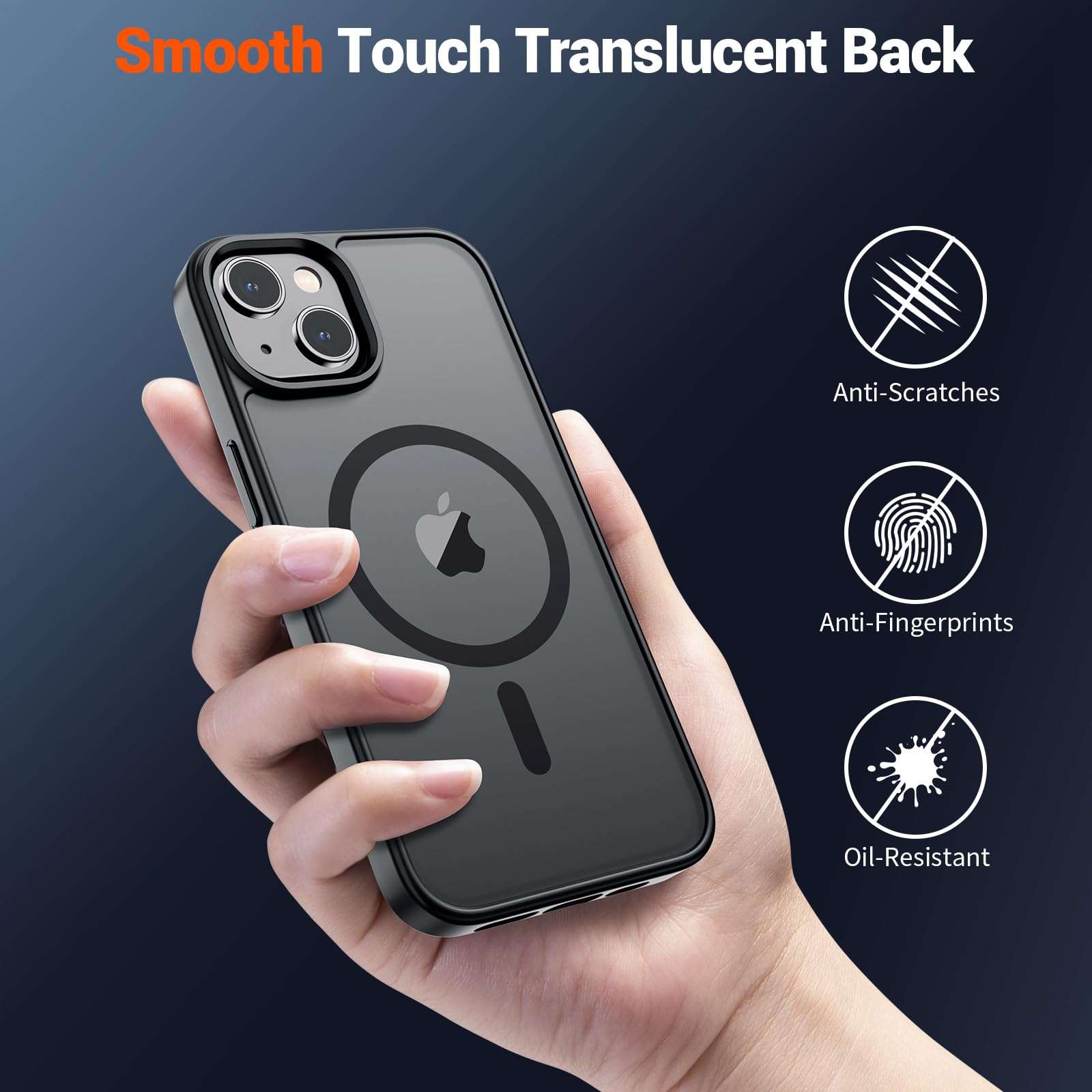 SUPFINE Magnetic for iPhone 14 Case & iPhone 13 Case (Compatible with MagSafe)(Military Grade Drop Protection) Translucent Matte Shockproof Phone Cover,Black - Image 6