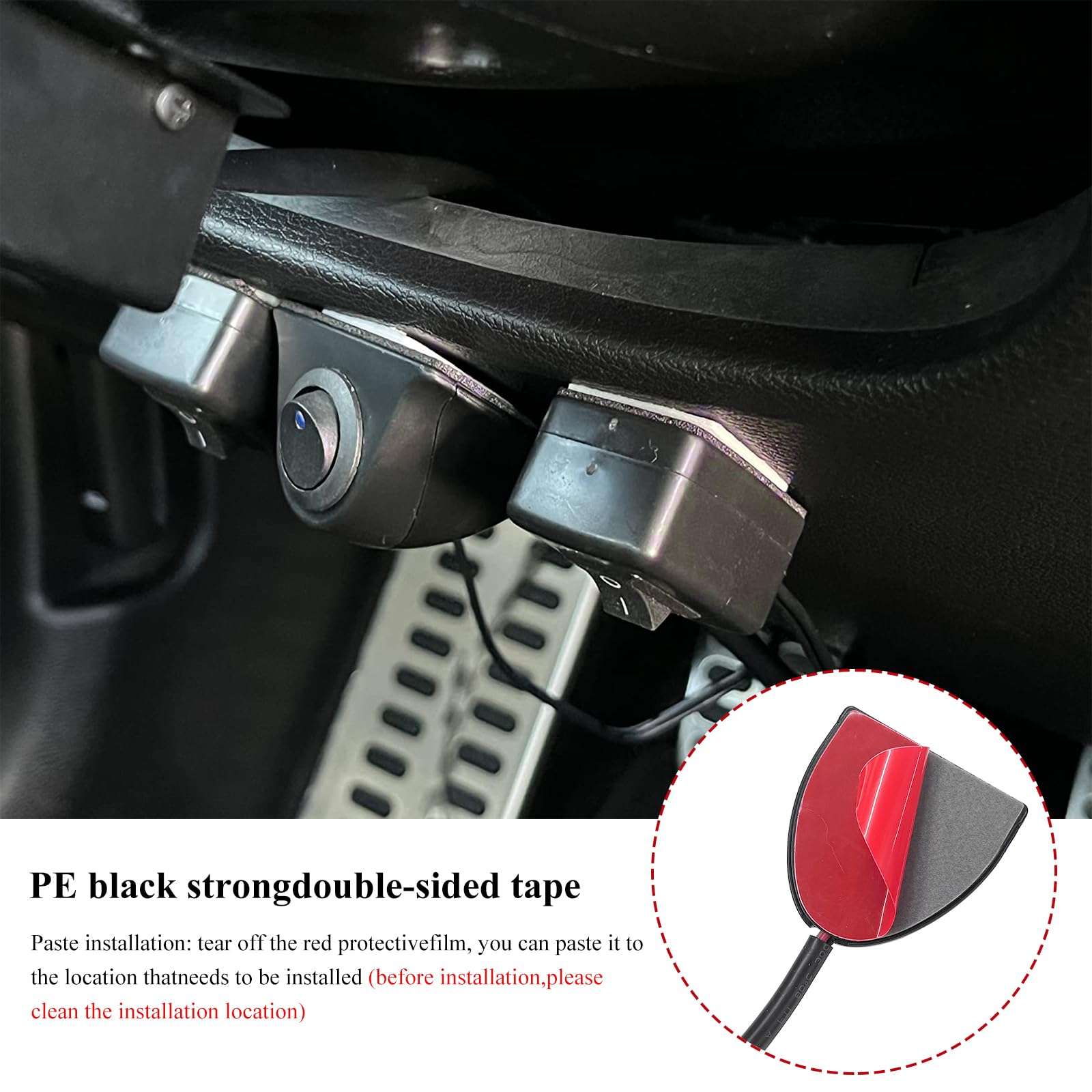 SHMZK Car DIY Switch Paste Type Rocker Switch, Off/ON Push Button DC12V Switch for Fog Driving Lights, Universal Button Rocker Switch for Neon Lights LED Light Bar, Car Accessories - Image 4